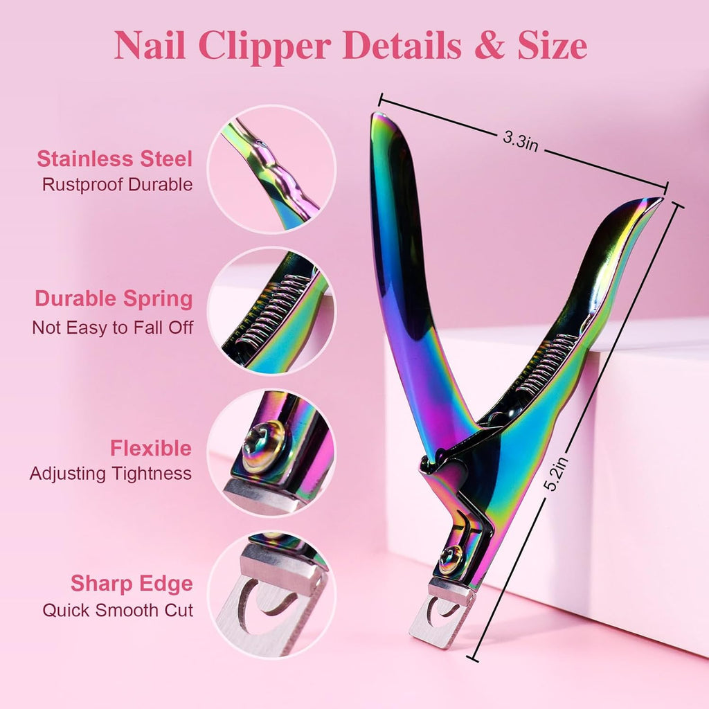 Acrylic Nail Clippers, Professional Adjustable Stainless Nail Trimmer for Acrylic Nails Fake Nail Tips, Nail Clippers Cutters 