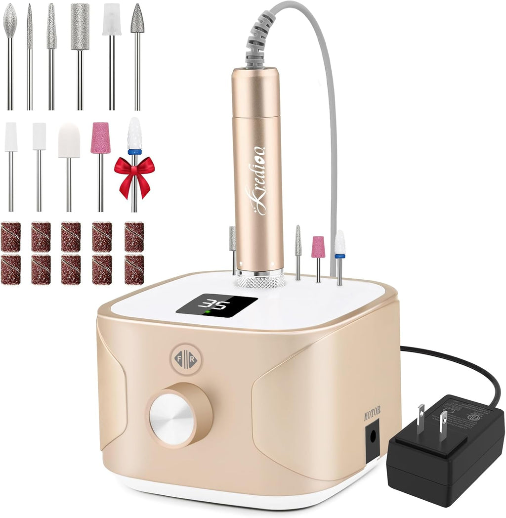 Nail Drill Machine for Gel ,Acrylic Nails, 35000RPM Electric Nail File Professional with 11 Bits  Gel Polish Remover