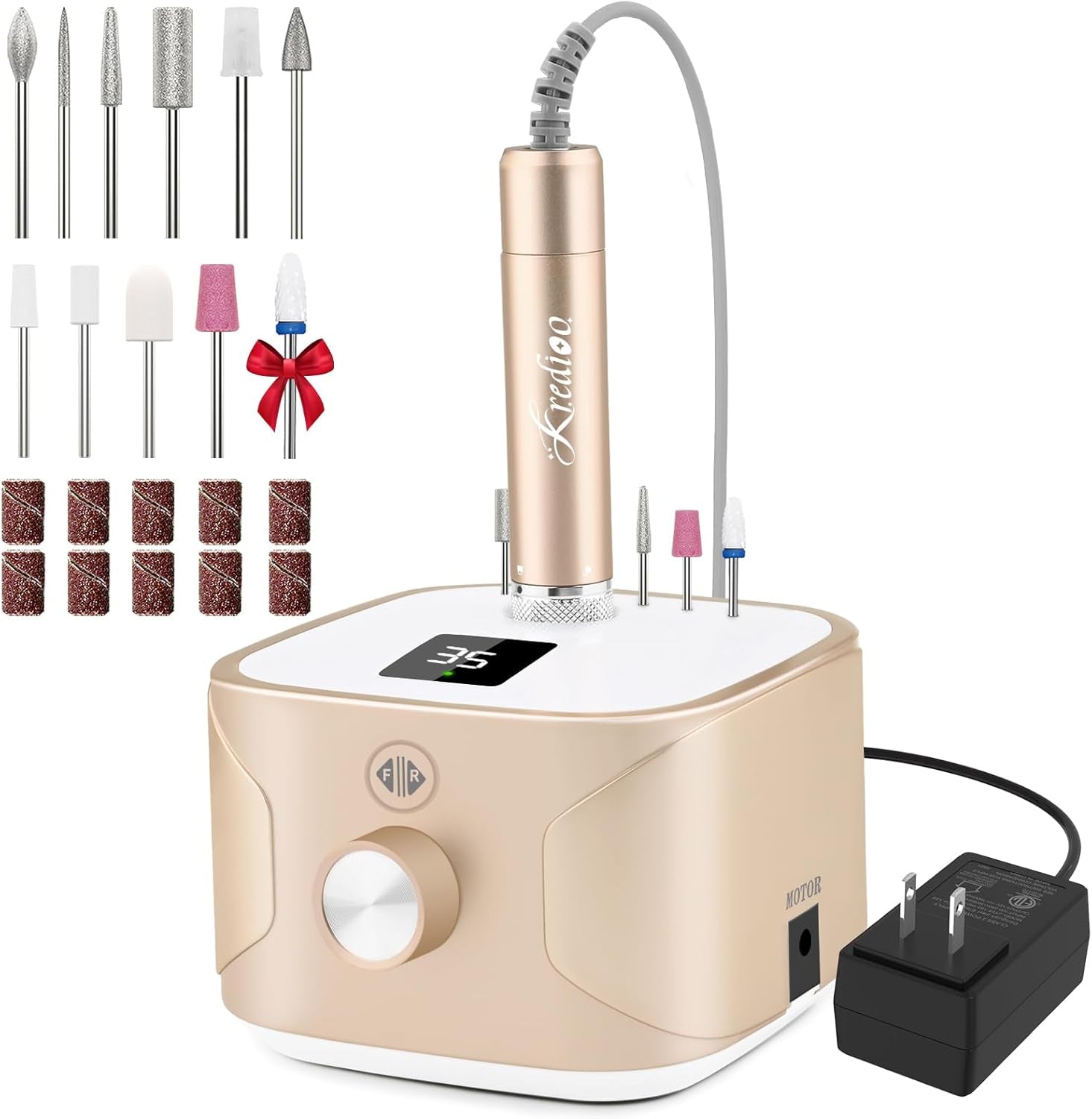 Nail Drill Machine for Gel ,Acrylic Nails, 35000RPM Electric Nail File Professional with 11 Bits  Gel Polish Remover