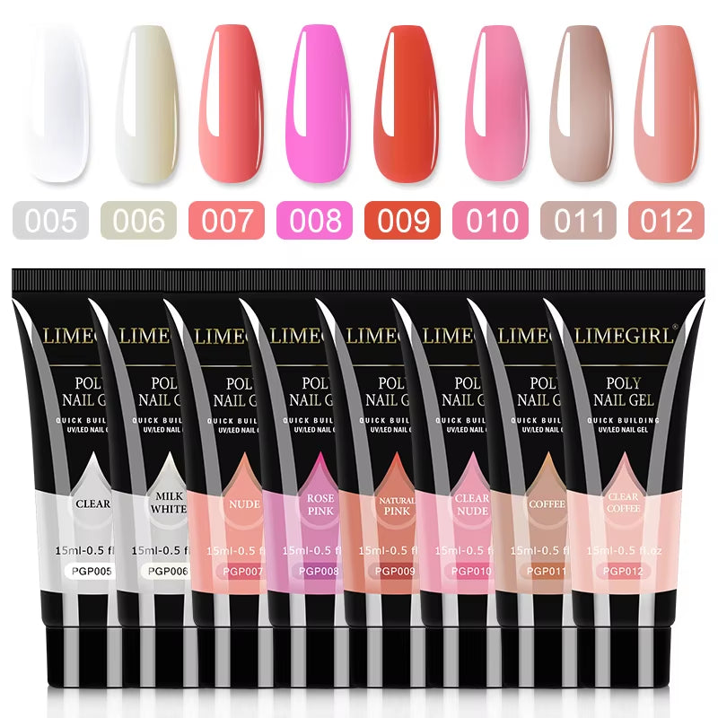 PolyGel  nail Set 6/8PCS Polygel extensions , 12 different bundles