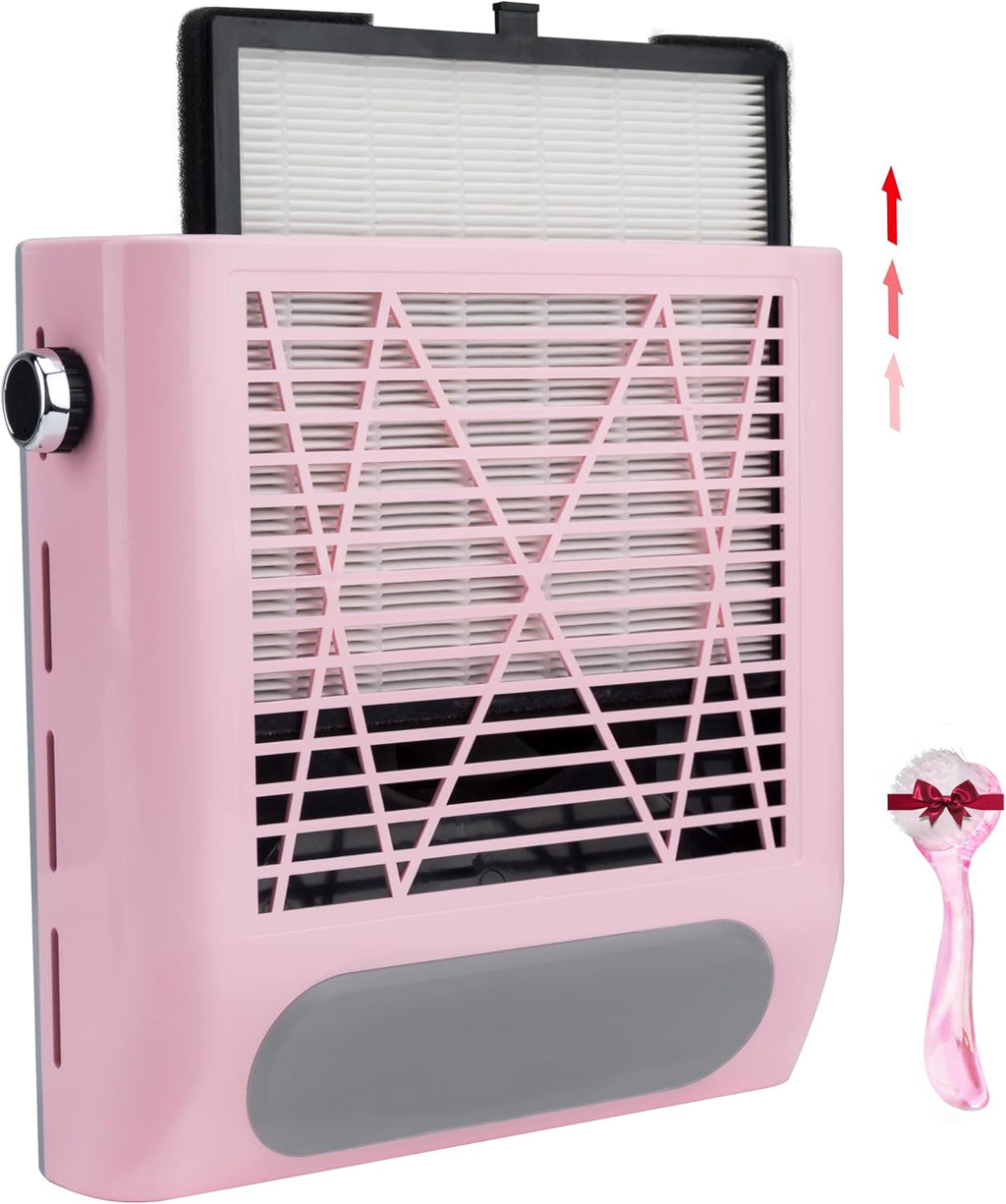 Nail Dust Collector for Acrylic Nails Vacuum Machine, 80W Adjustable Vacuum,