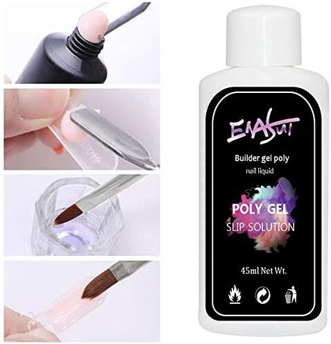 Polygel Nail Kit with LED Lamp,Enasui with Slip Solution and Brushes, Nail Builder Gel Enhancer, All In One French Kit (pink)