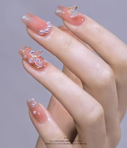 3D Acrylic Butterfly White Flowers Glitter Nail Charms  Mixed ( 3 diff packs )