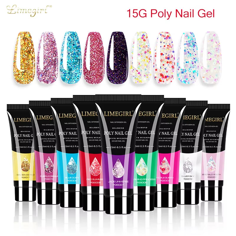 15Ml Polygel nail  Building Nail Gel . Plenty of colors and also base coat available