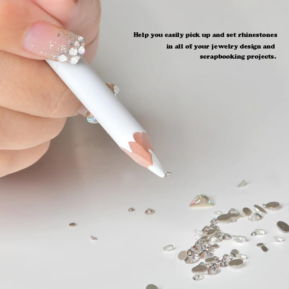 Nail Rhinestones Set, Gems,Crystals ,Rhinestones Mix Sizes Crystal Rhinestones + 1 Pcs Rhinestone Picker Dotting Pen + 1 Pick Up Tweezer