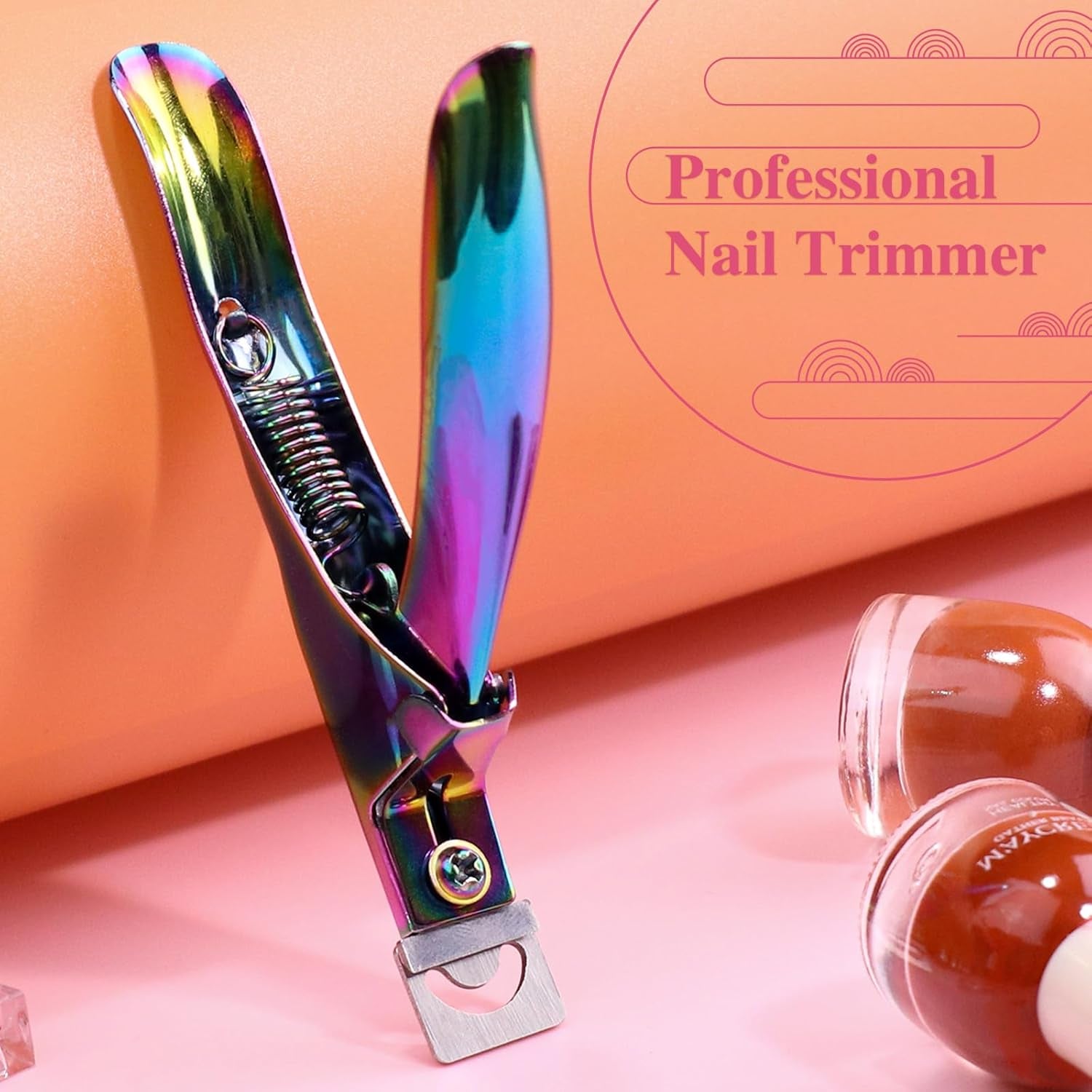 Acrylic Nail Clippers, Professional Adjustable Stainless Nail Trimmer for Acrylic Nails Fake Nail Tips, Nail Clippers Cutters 