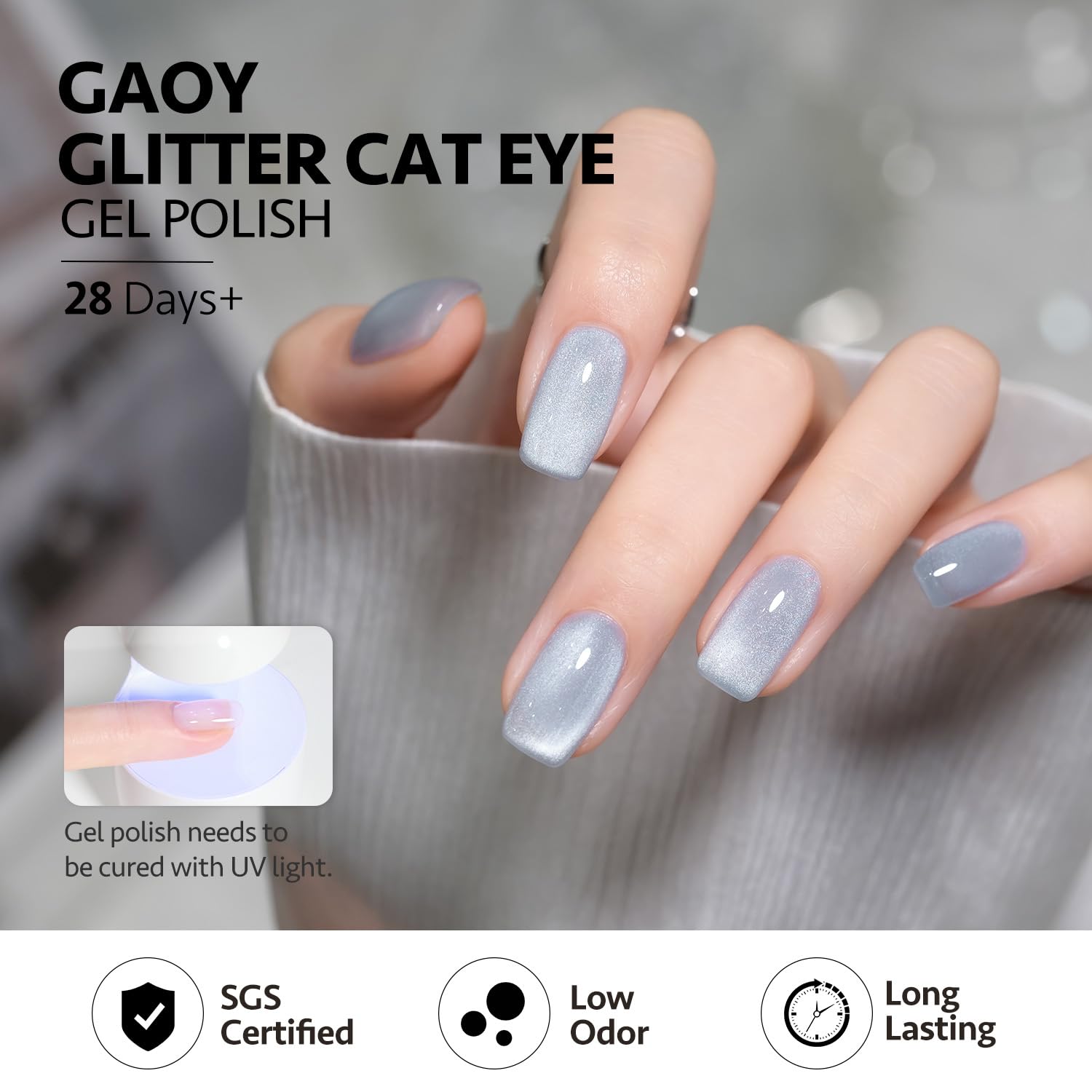 GAOY Magnetic Cat-Eye Gel Nail Polish, 20 Colors