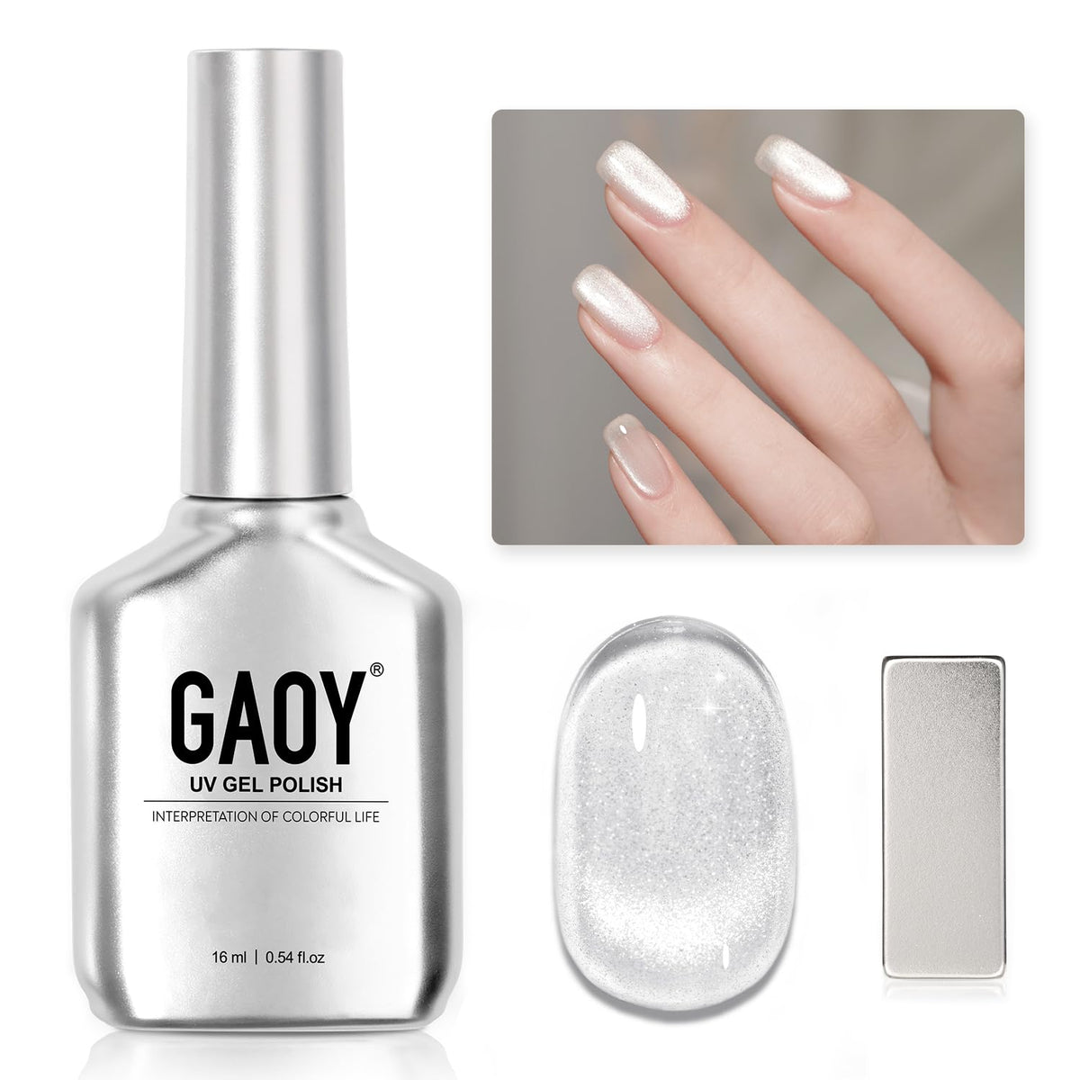 GAOY Magnetic Cat-Eye Gel Nail Polish, 20 Colors