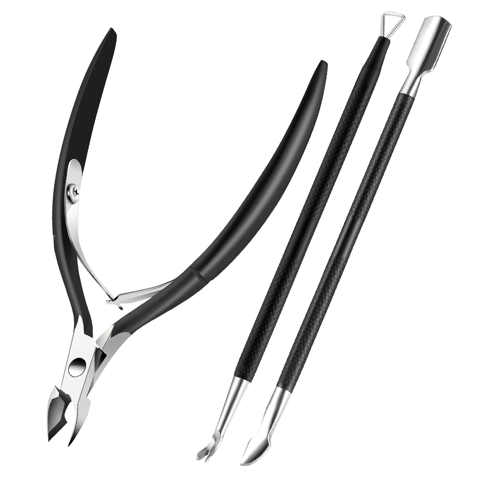 ( 6 diff options )Cuticle Trimmer with Cuticle Pusher,  Cuticle Remover, Scissor and Triangle Cuticle Nail Pusher