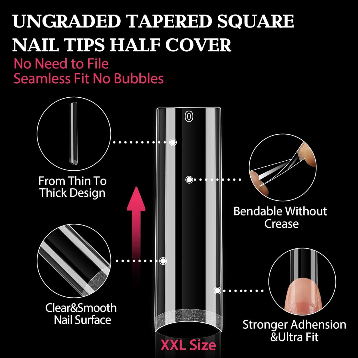 2 different options for glue , plus differnet shapes and sizes for nail tips! choose your pack !