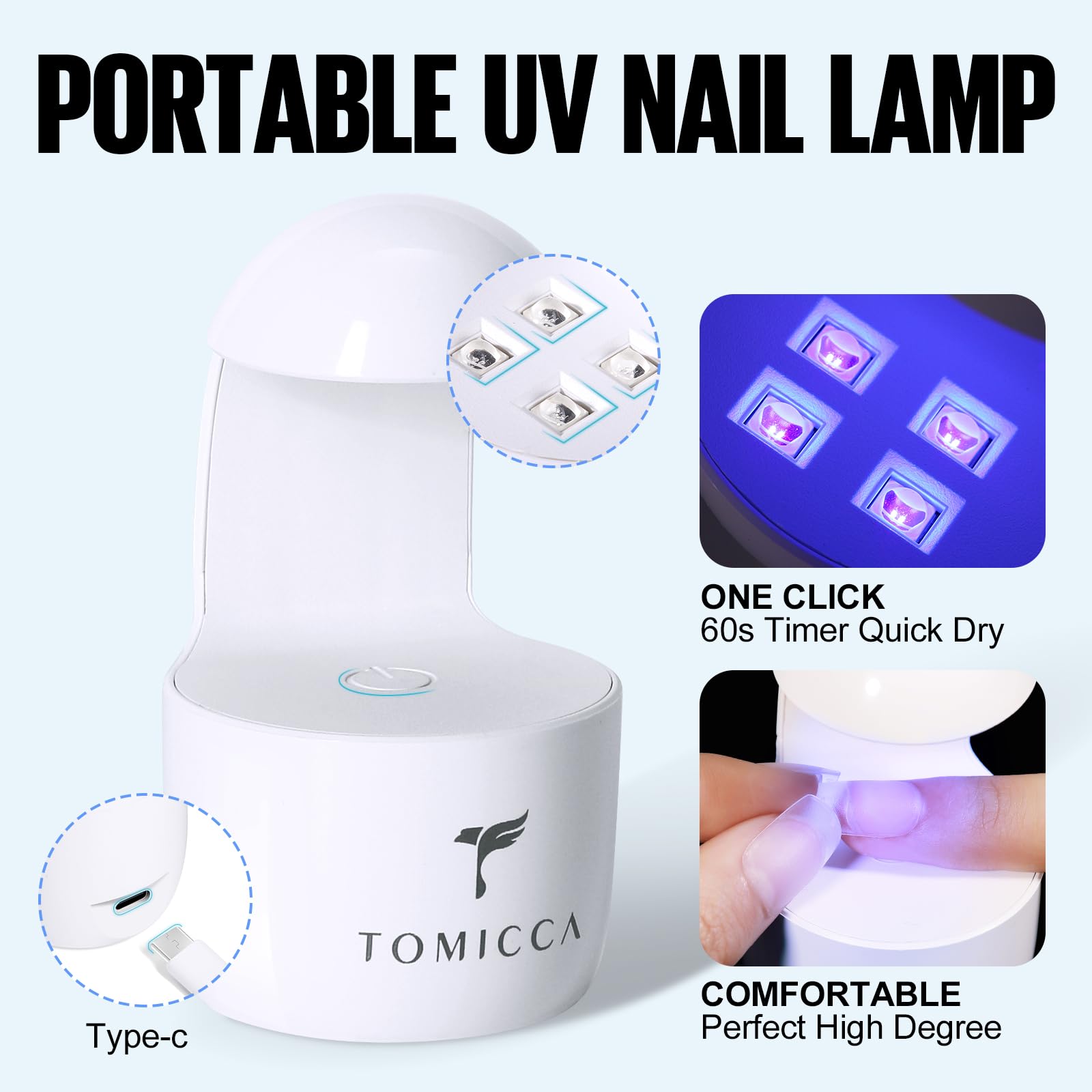 TOMICCA Nail Tips and Glue Gel Kit - Gel x Nail Kit 240pcs Short Square or long coffin  Soft Gel Nail Tips and 8 in 1 Nail Glue Gel,  with UV LED Lamp