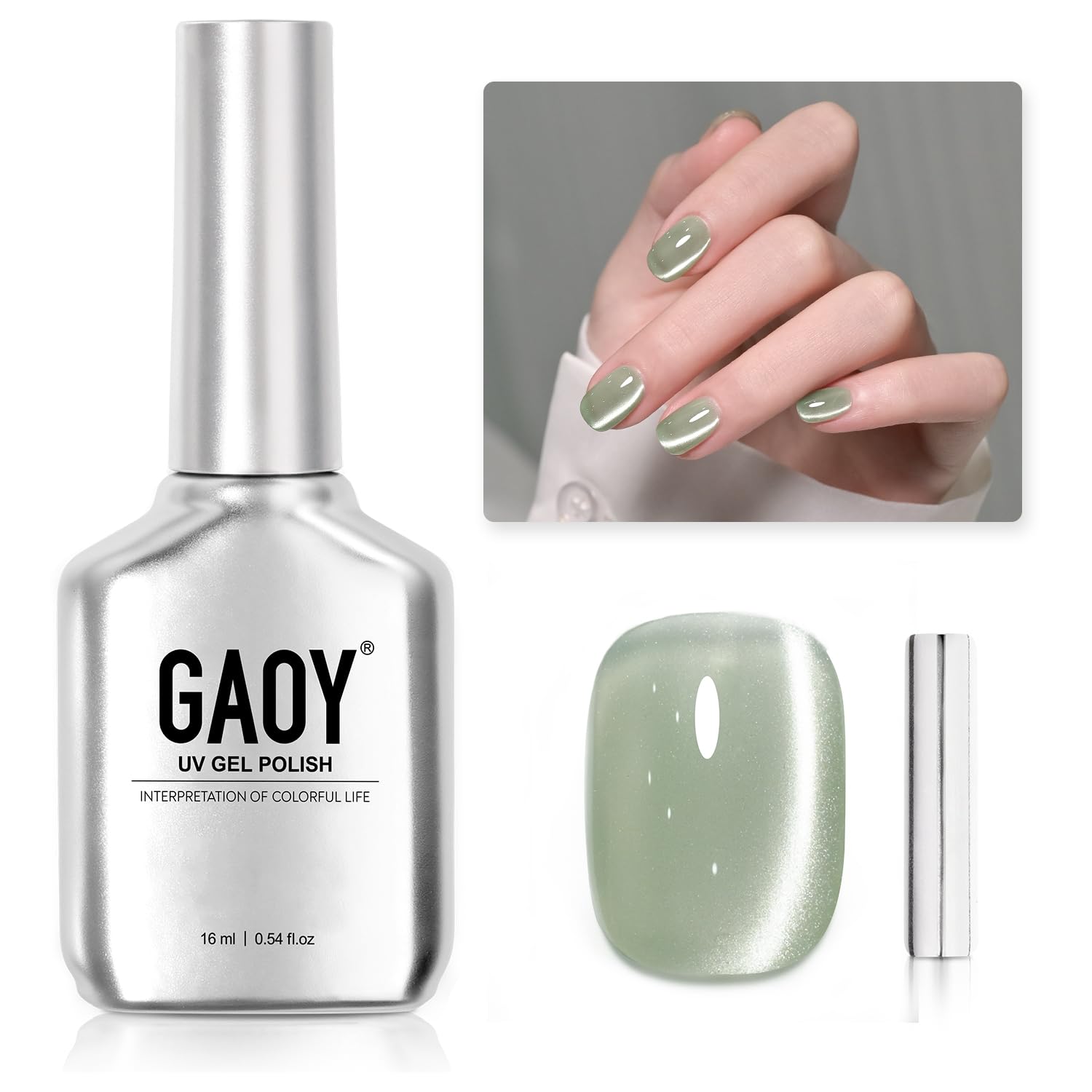 GAOY Magnetic Cat-Eye Gel Nail Polish, 20 Colors