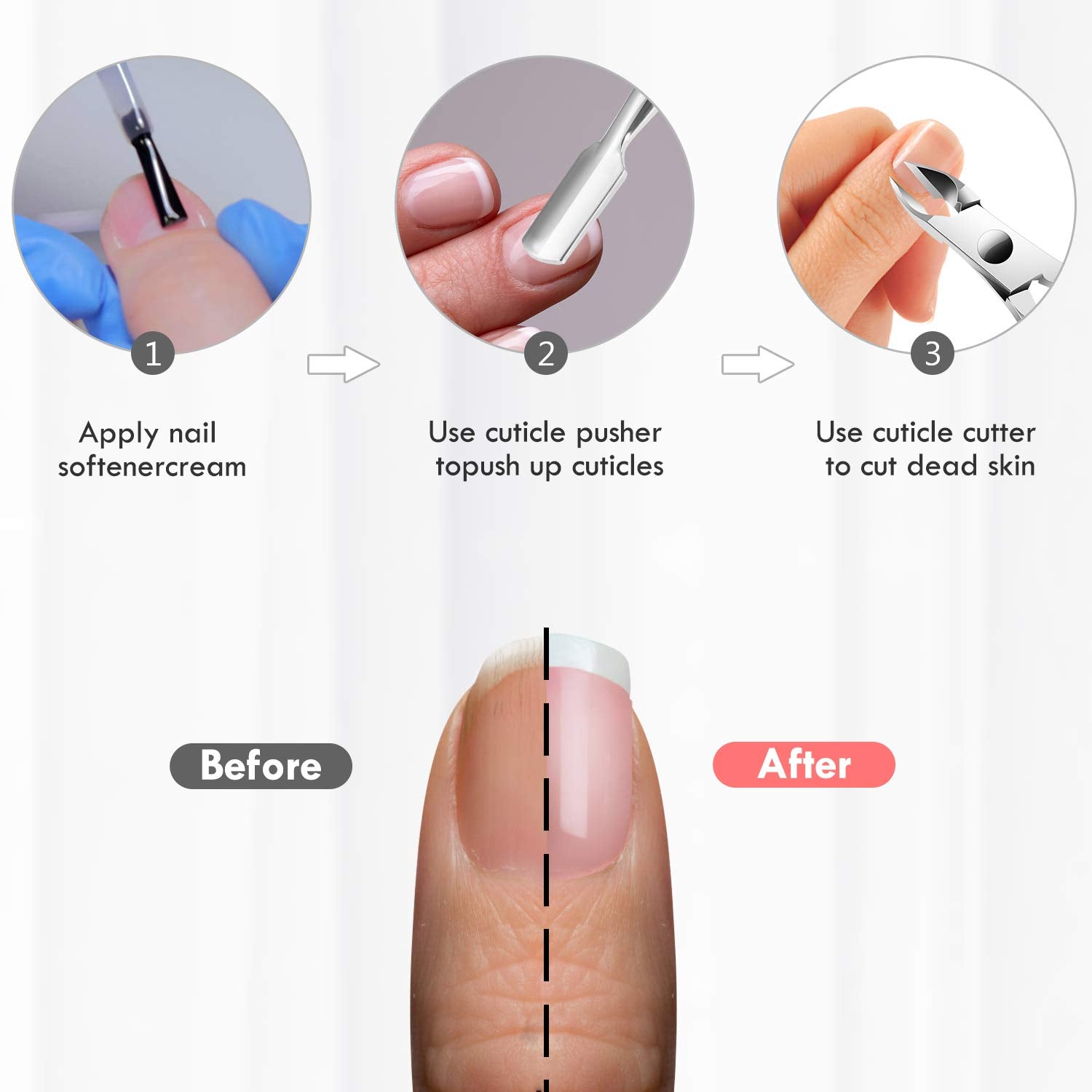 ( 6 diff options )Cuticle Trimmer with Cuticle Pusher,  Cuticle Remover, Scissor and Triangle Cuticle Nail Pusher