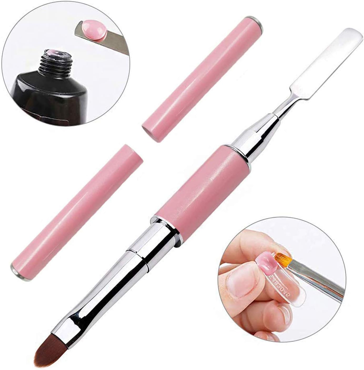 Dual-ended Polygel Brush, Stainless Steel 2 In 1, Manicure Nail Tool for  UV Acrylic Nails Extension