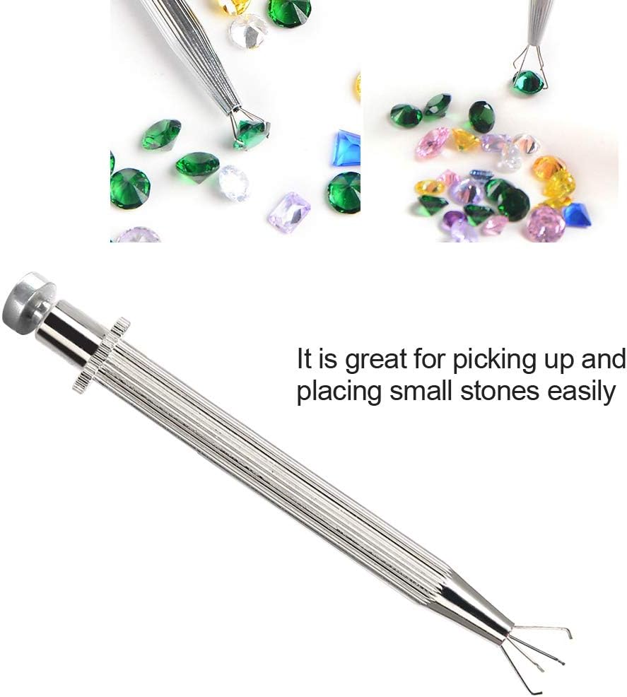 Prong  Diamond Holder Pick-up Tool 4 Prongs Diamond Claw Tweezers ,Catcher Grabber