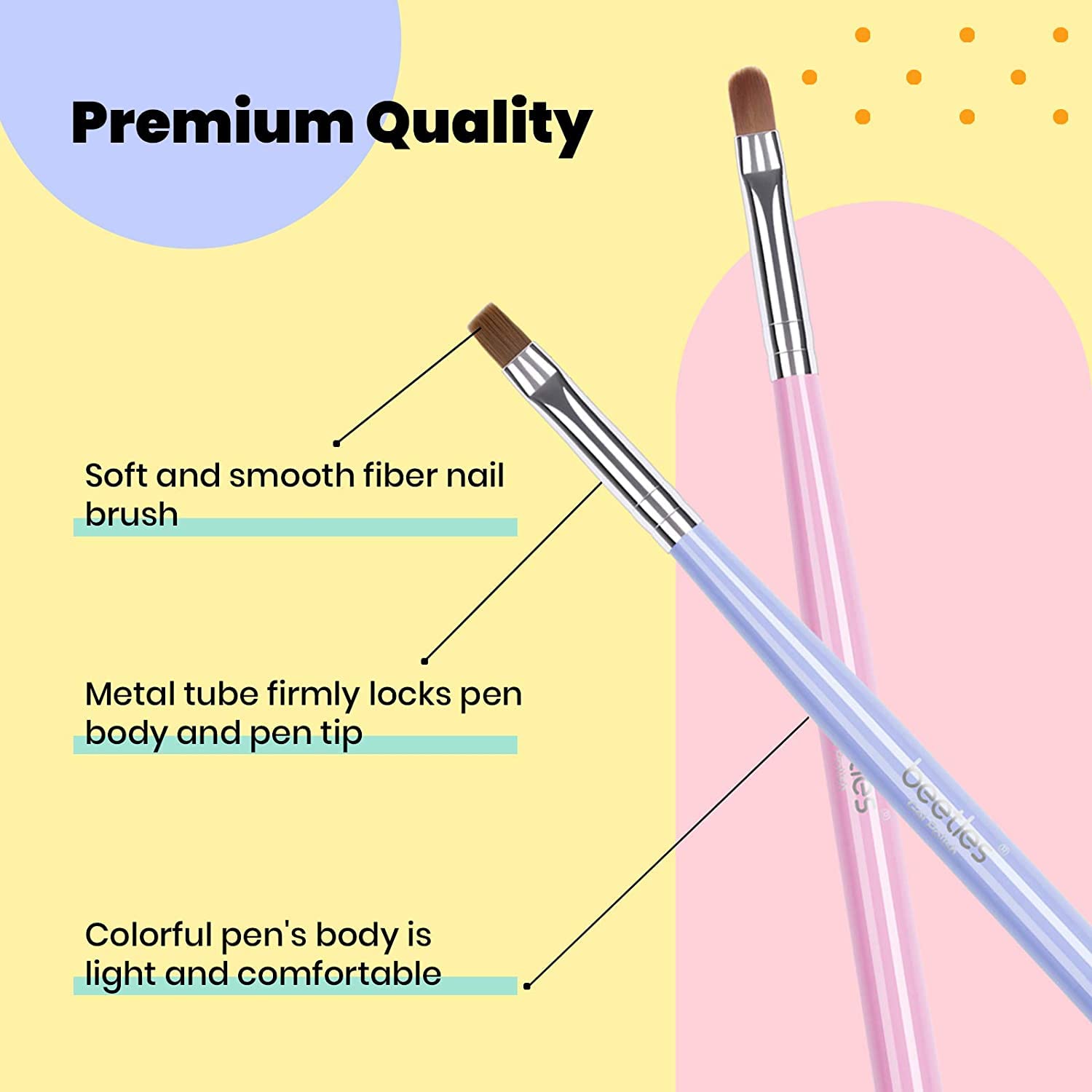 Beetles (5 diff packs ) Nail Art Brushes, Dotting Tools, Nail Art Pens, Dust Brush, Striping Liner Fingernail Drawing Pens with Palette Holder