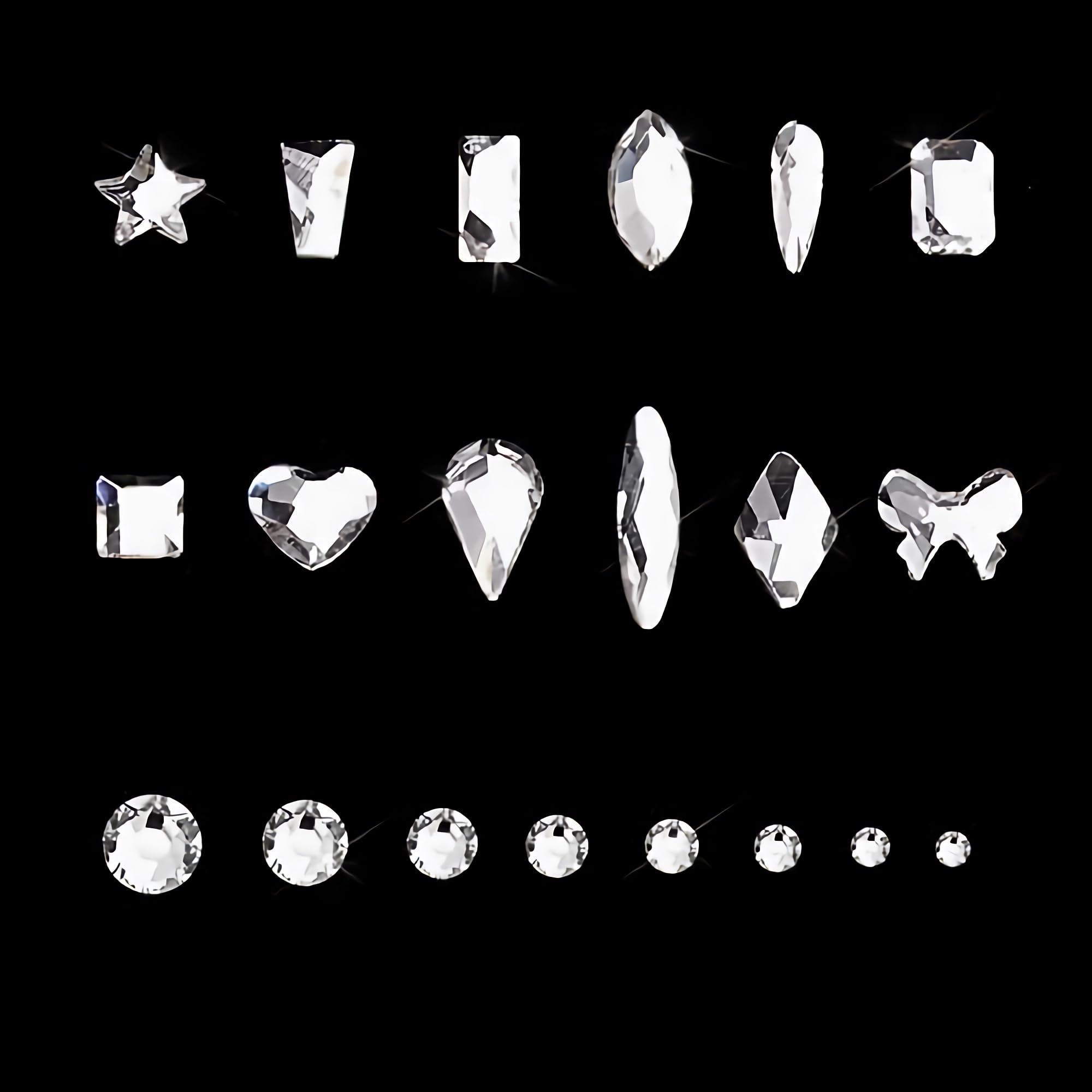 (5 diff packs ) 12 Types of 600  Diamonds + 2500 Flat Rhinestones Mix 20 Styles Flatback Stones Set + Tweezers + Drill Pen