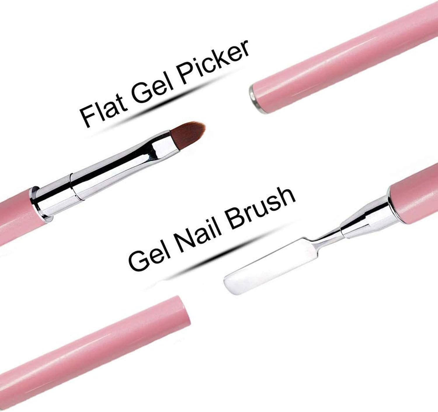 Dual-ended Polygel Brush, Stainless Steel 2 In 1, Manicure Nail Tool for  UV Acrylic Nails Extension