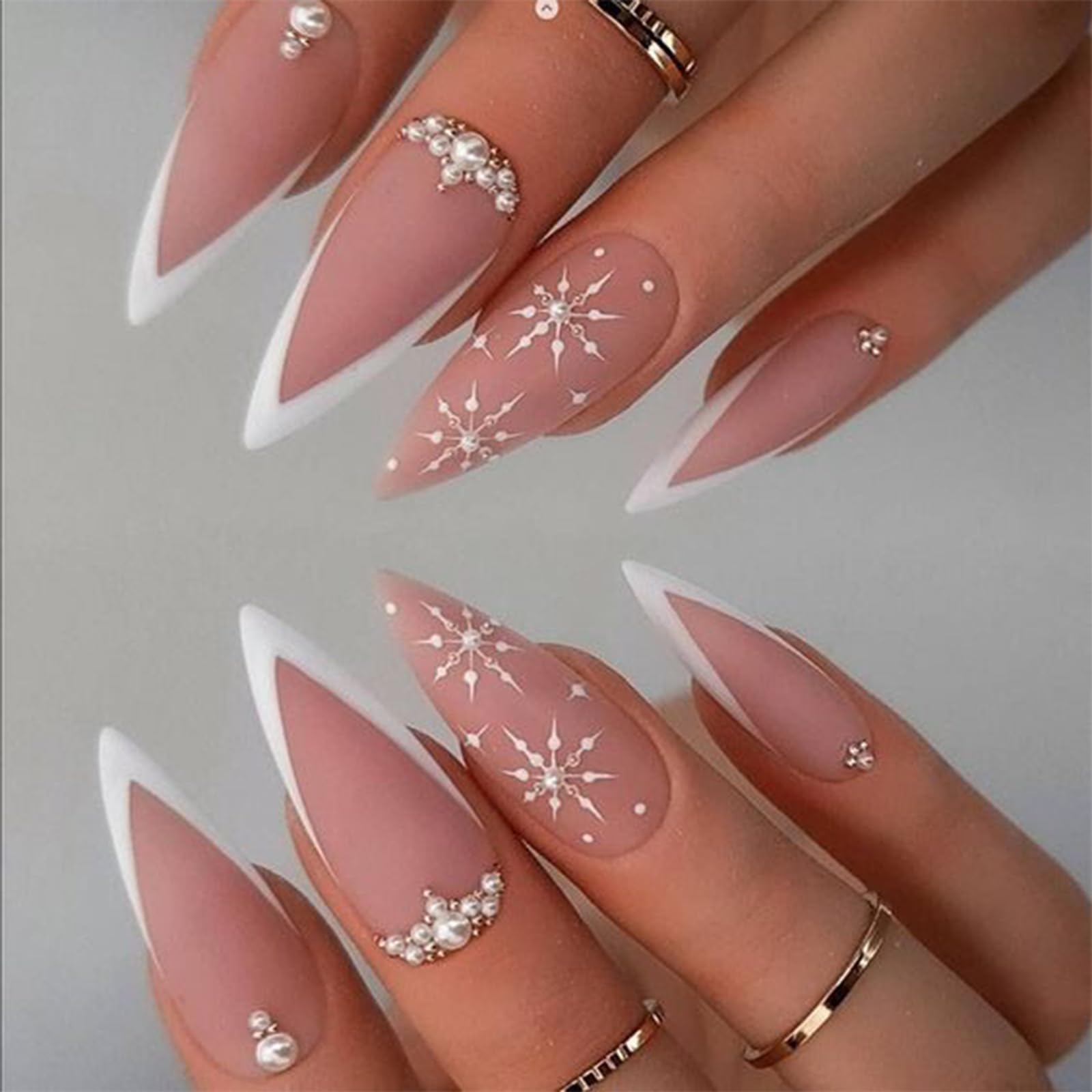 Nail Charms,Nail Gems,3600Pcs Gold & Silver Bead Flat Back Round Rhinestones，Small Nail Pearls 3D Mixed Sizes