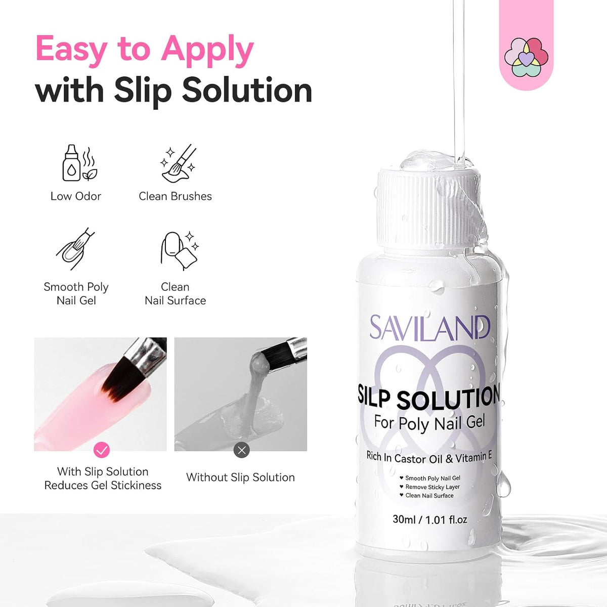 SAVILAND Cat-Eye Poly Nail Gel Kit, 4 Colors with UV Lamp