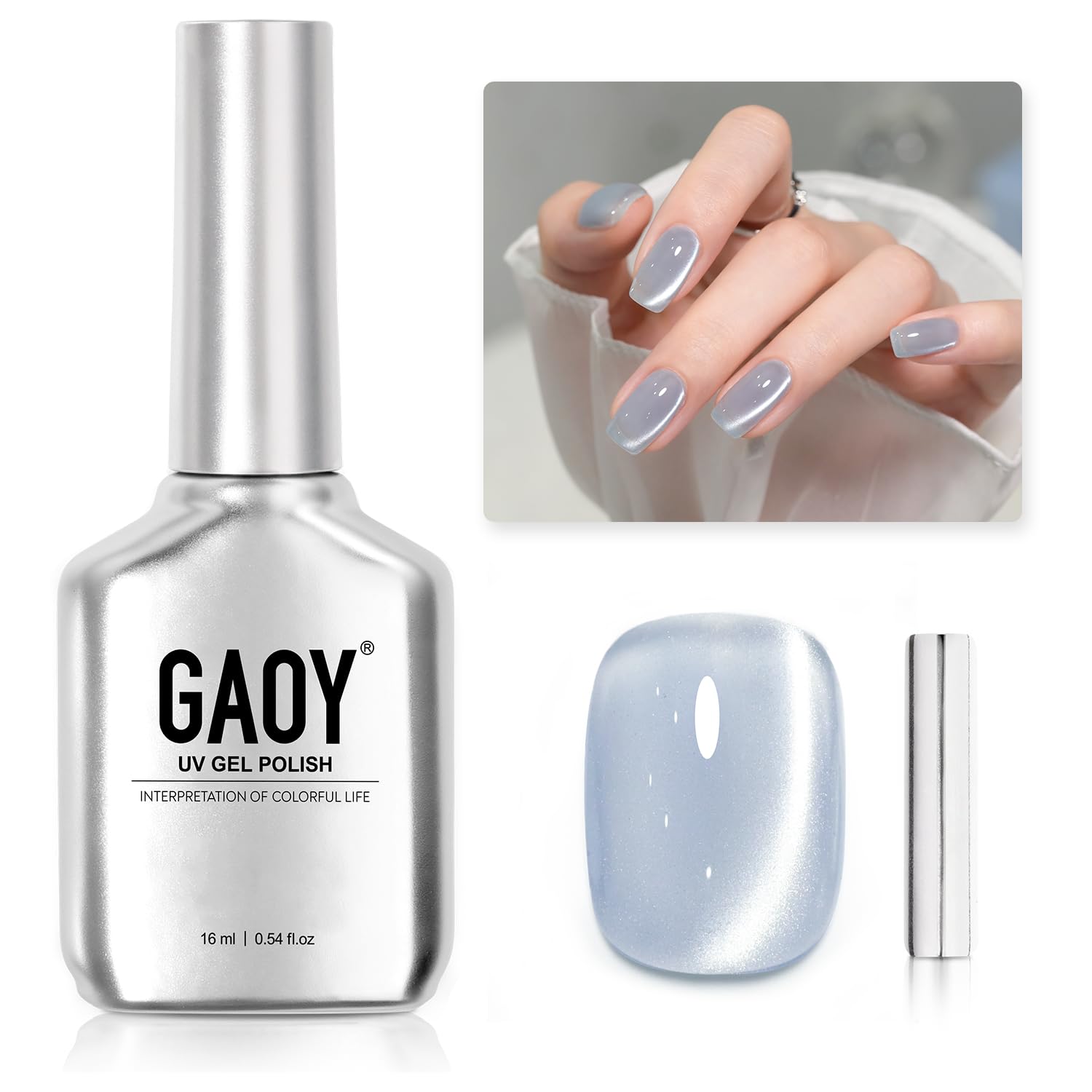 GAOY Magnetic Cat-Eye Gel Nail Polish, 20 Colors