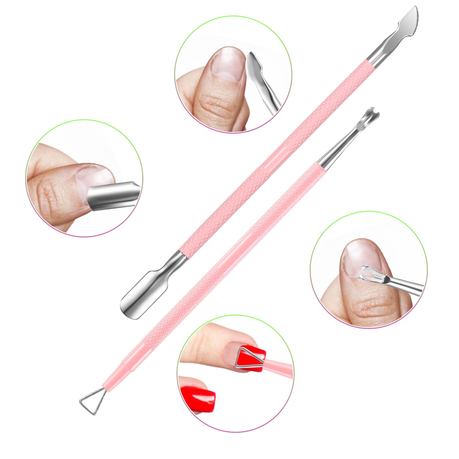 ( 6 diff options )Cuticle Trimmer with Cuticle Pusher,  Cuticle Remover, Scissor and Triangle Cuticle Nail Pusher