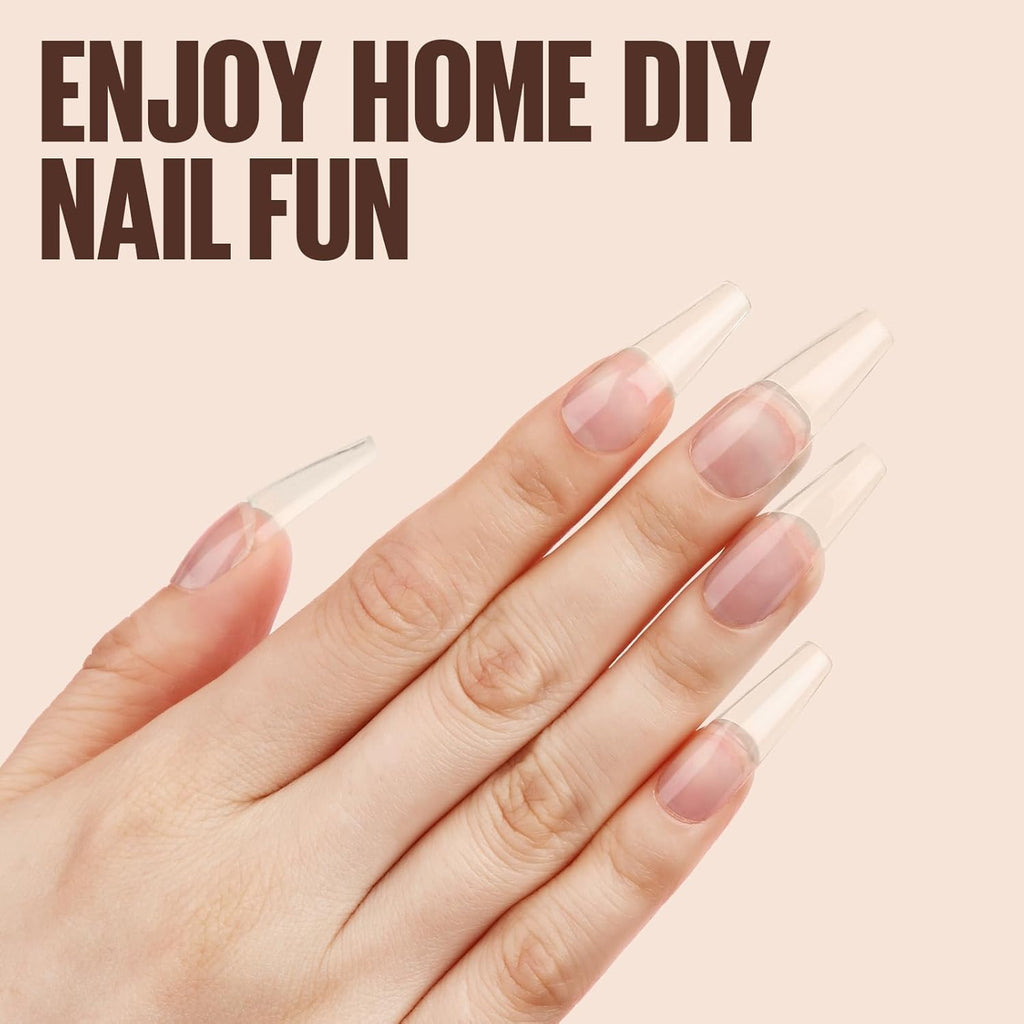 TOMICCA Gel Nail Glue for Nail Tips  plus 4 different packs for nail tips - 15ml Super Strong Nail Glue Compatible with Acrylic Nails,Soft Gel Nail Tips and Press On Nails, UV/LED Curing,