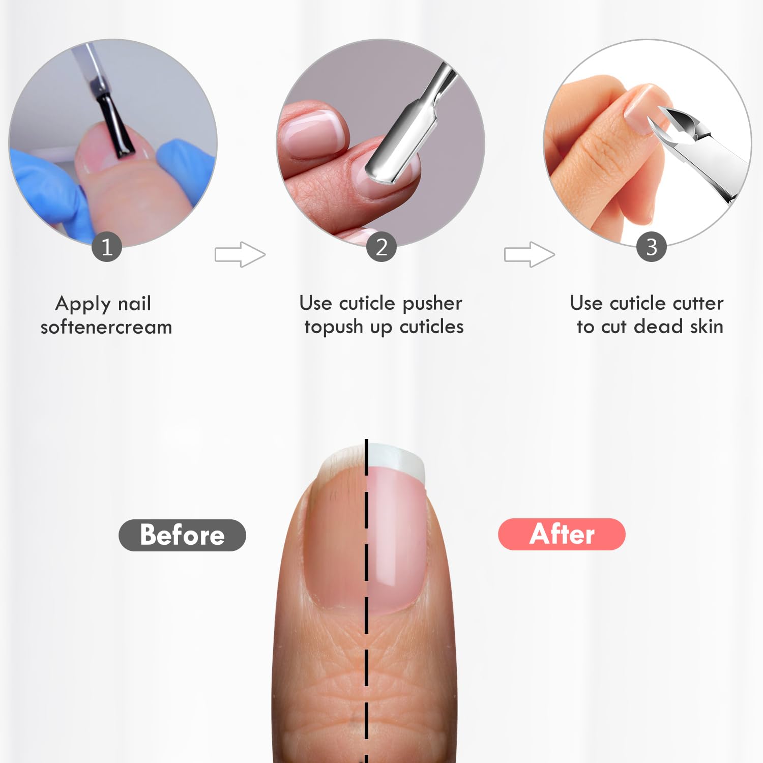 ( 6 diff options )Cuticle Trimmer with Cuticle Pusher,  Cuticle Remover, Scissor and Triangle Cuticle Nail Pusher