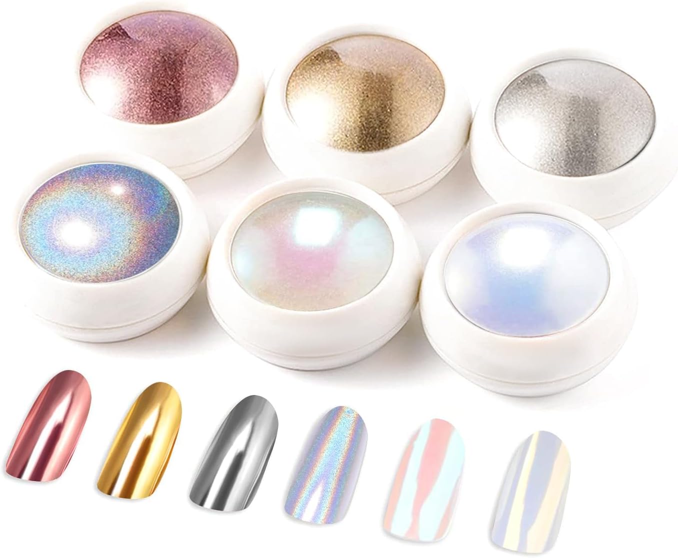 Holographic Chrome Nail Powder . (  4 different packs )