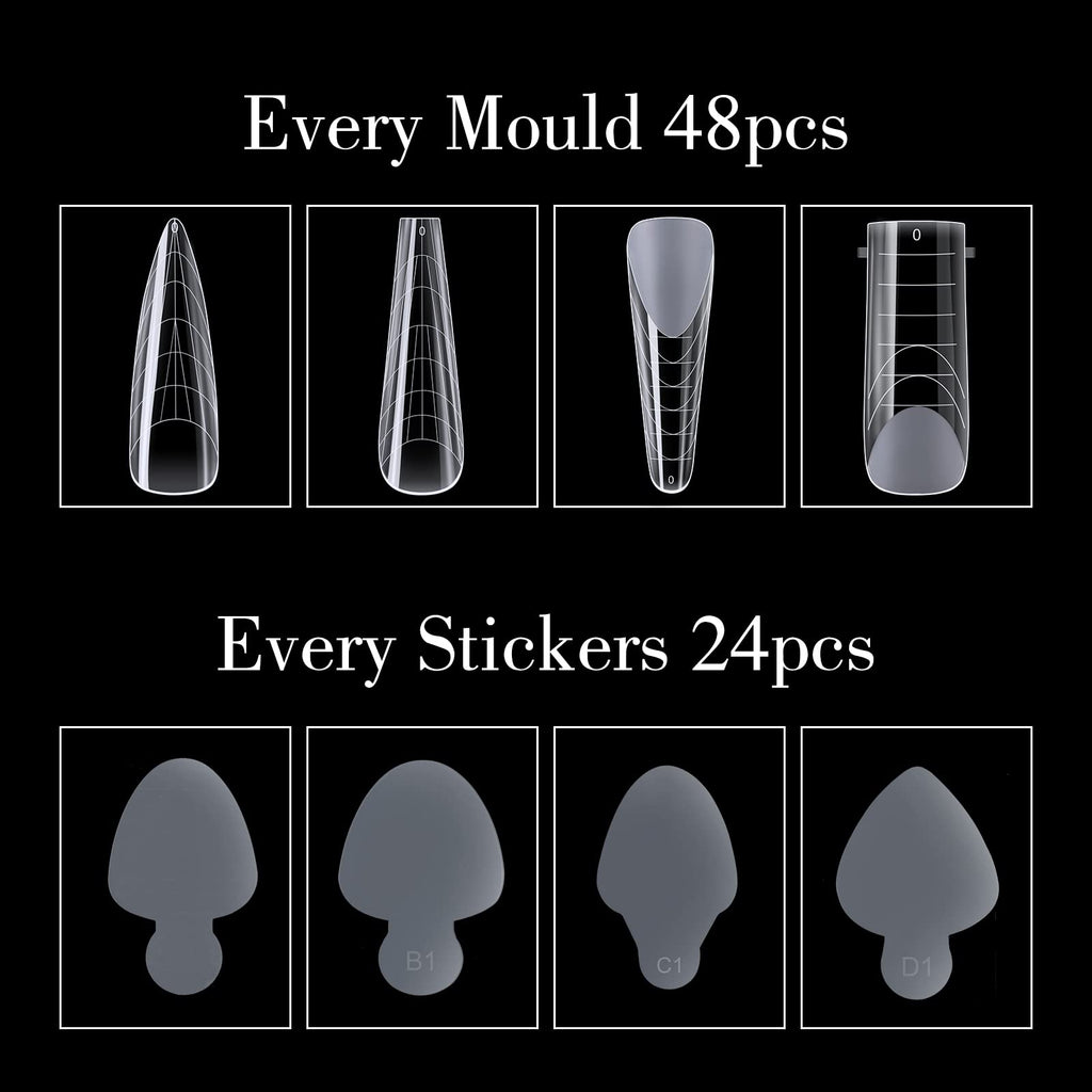 120Pcs (4 diff packs ) Forms , Extension Molds