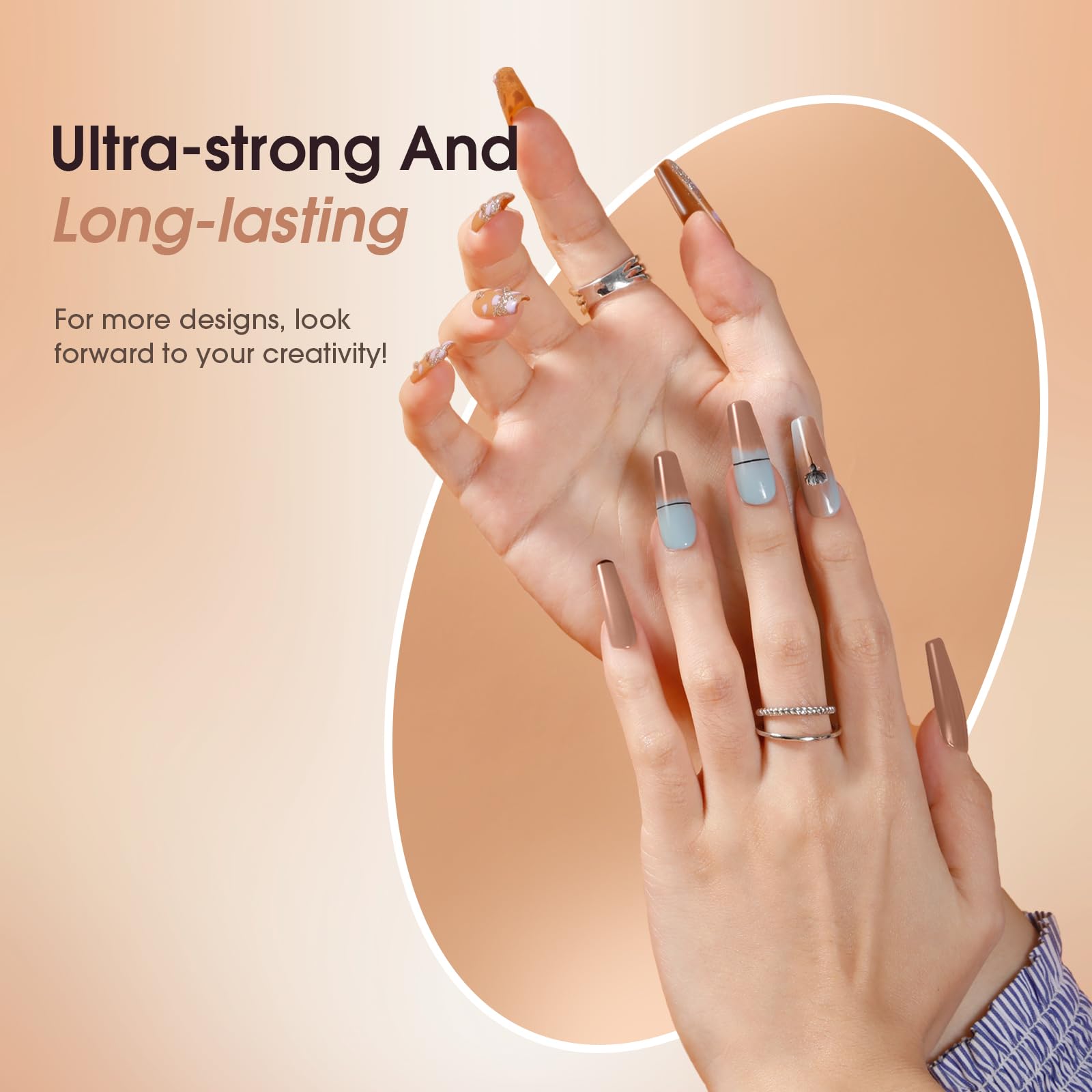 ROSALIND 4 diffr=erent packs . MINI Poly Nail Gel Kit, 8 Colors 0.34oz Each Tube. Starter Kit with Slip Solution and Mini UV Lamp, Clear Nude Purple Gels Extension Set