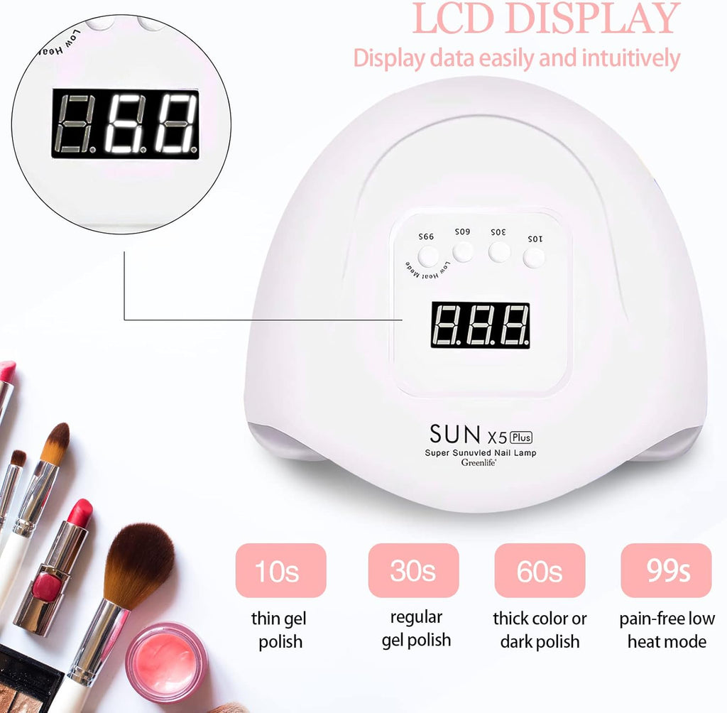 Nail Lamp, GreenLife® 80W UV LED Nail Dryer Lamp Machine for Nail Gel Polish Curing Fast Dry with 36pcs Beads Light Professional Manicure Pedicure