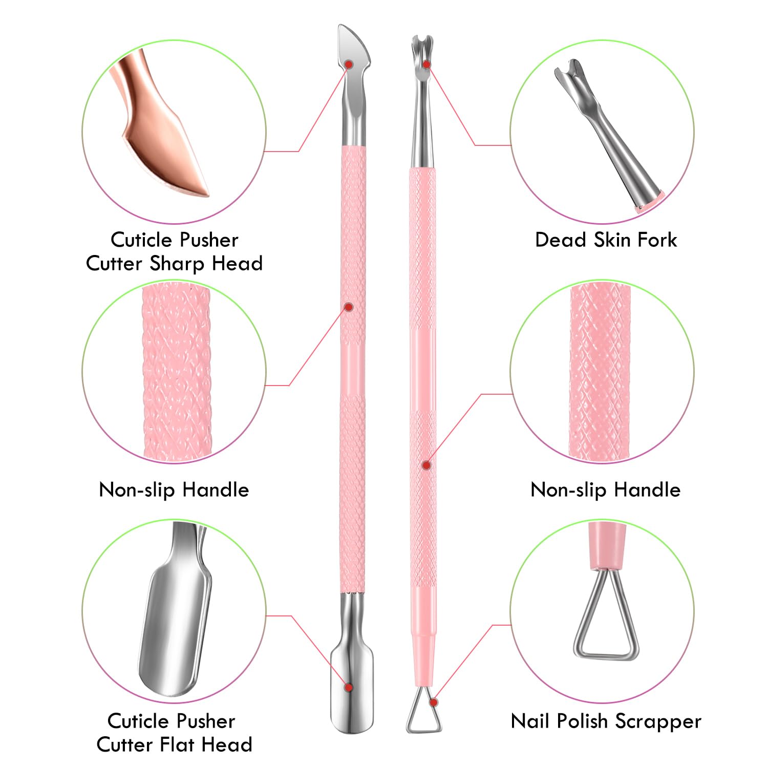 ( 6 diff options )Cuticle Trimmer with Cuticle Pusher,  Cuticle Remover, Scissor and Triangle Cuticle Nail Pusher