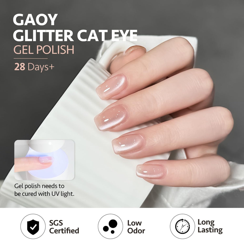 GAOY Magnetic Cat-Eye Gel Nail Polish, 20 Colors