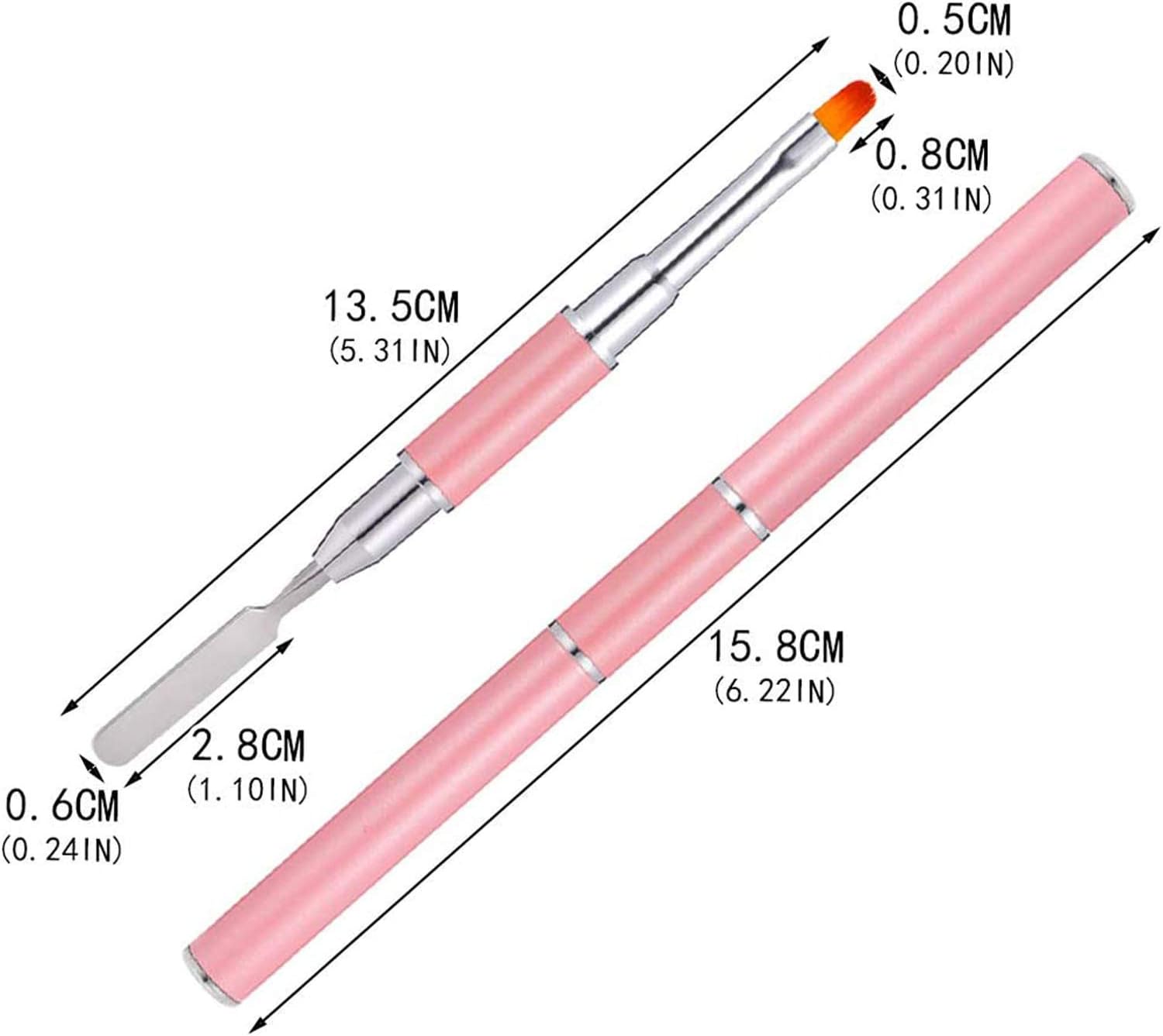 Dual-ended Polygel Brush, Stainless Steel 2 In 1, Manicure Nail Tool for  UV Acrylic Nails Extension