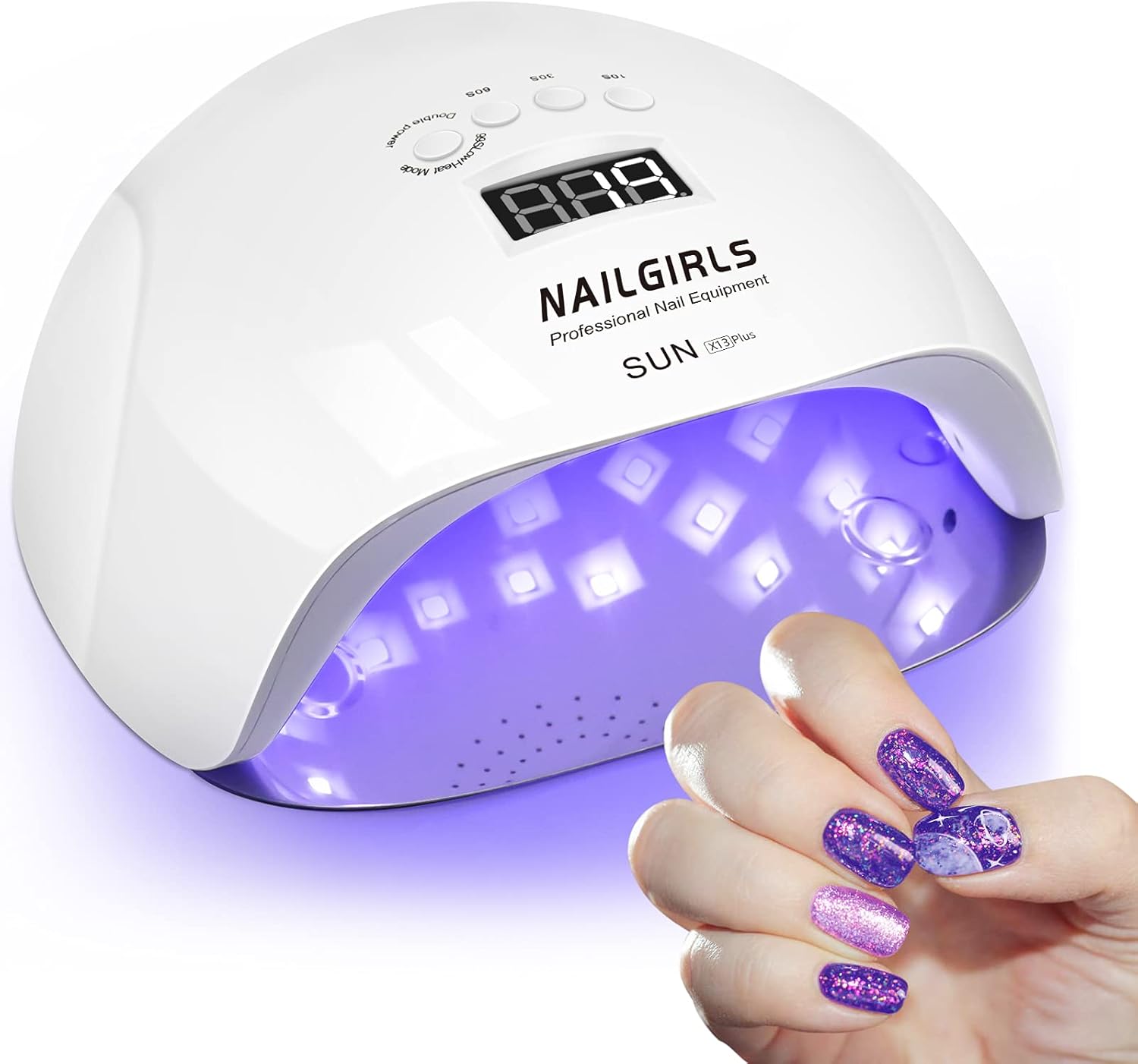 UV Nail Light, 150W UV Light for Nails Fast UV LED Nail Lamp Professional Nail Dryer for Gel Polish with 4 Timer Settings, Auto Sensor Curing Lamps for Salon and Home Use,White
