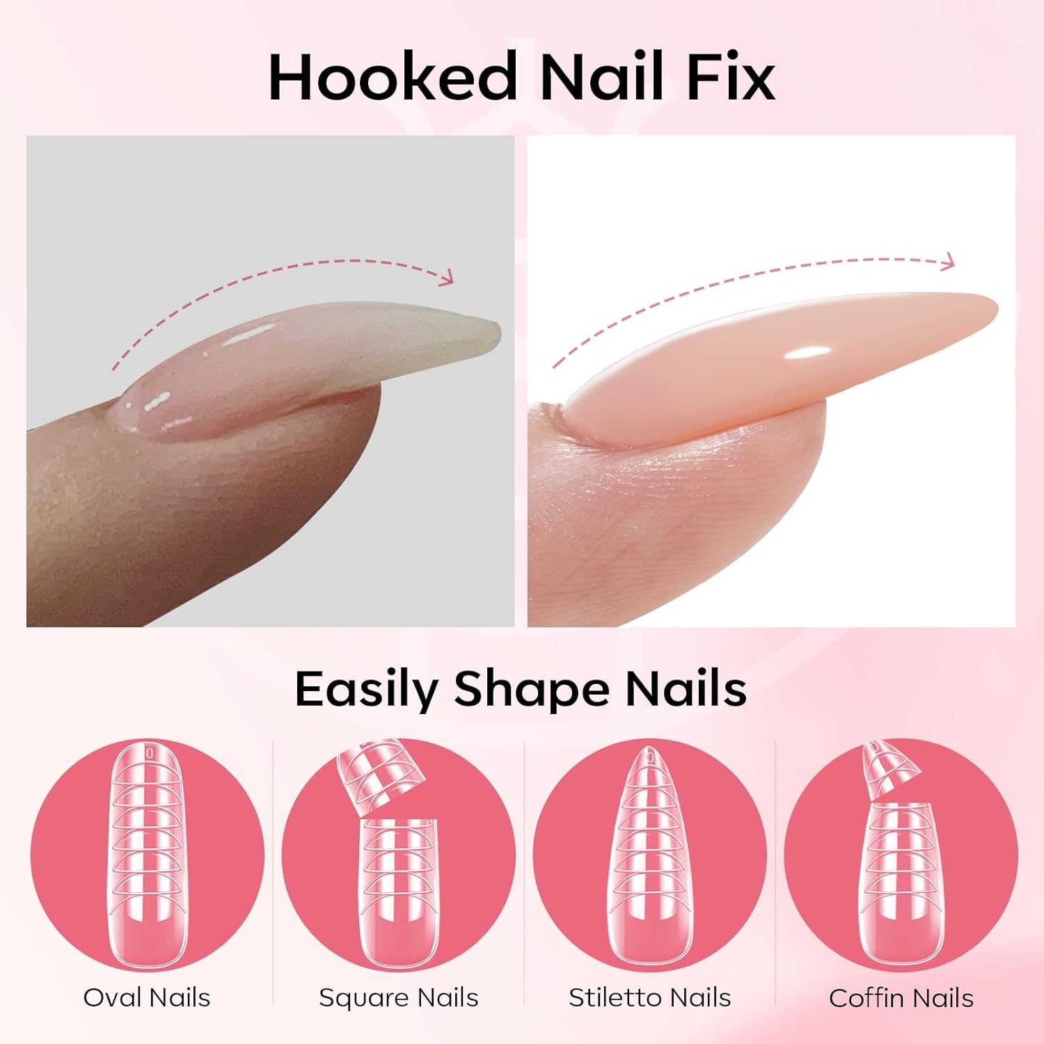 Modelones Poly Gel Nail Kit 3 Colors Clear White Apricot with Slip Solution Dual Nail Forms Top Base Coat Extension Builder Gel Enhancement Professional Starter Kit DIY Nail Art Salon Use