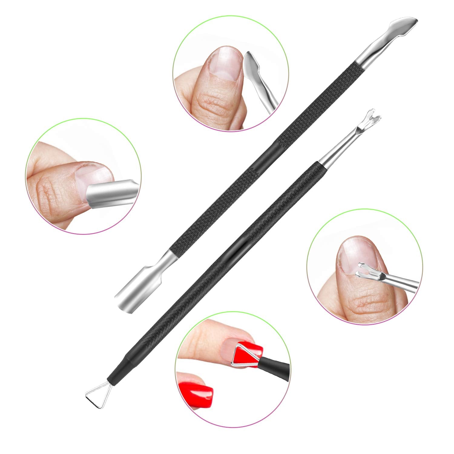 ( 6 diff options )Cuticle Trimmer with Cuticle Pusher,  Cuticle Remover, Scissor and Triangle Cuticle Nail Pusher