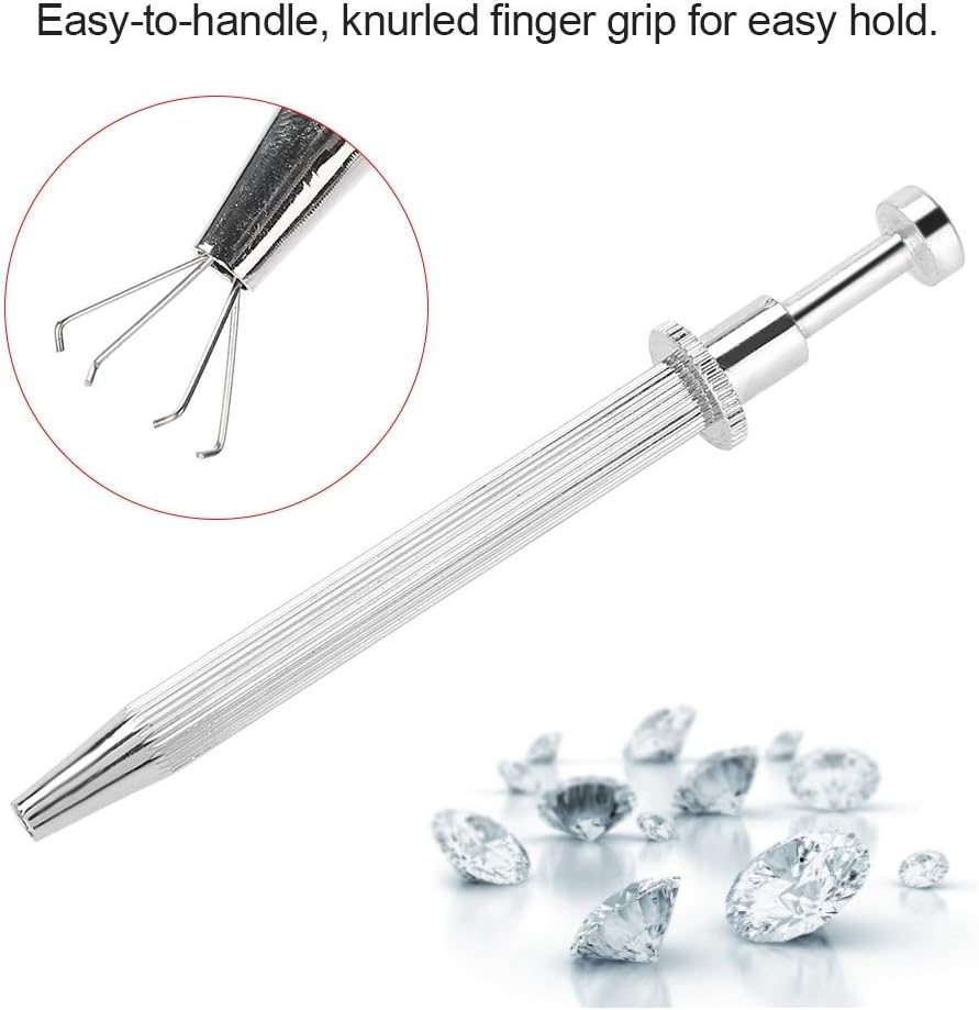 Prong  Diamond Holder Pick-up Tool 4 Prongs Diamond Claw Tweezers ,Catcher Grabber