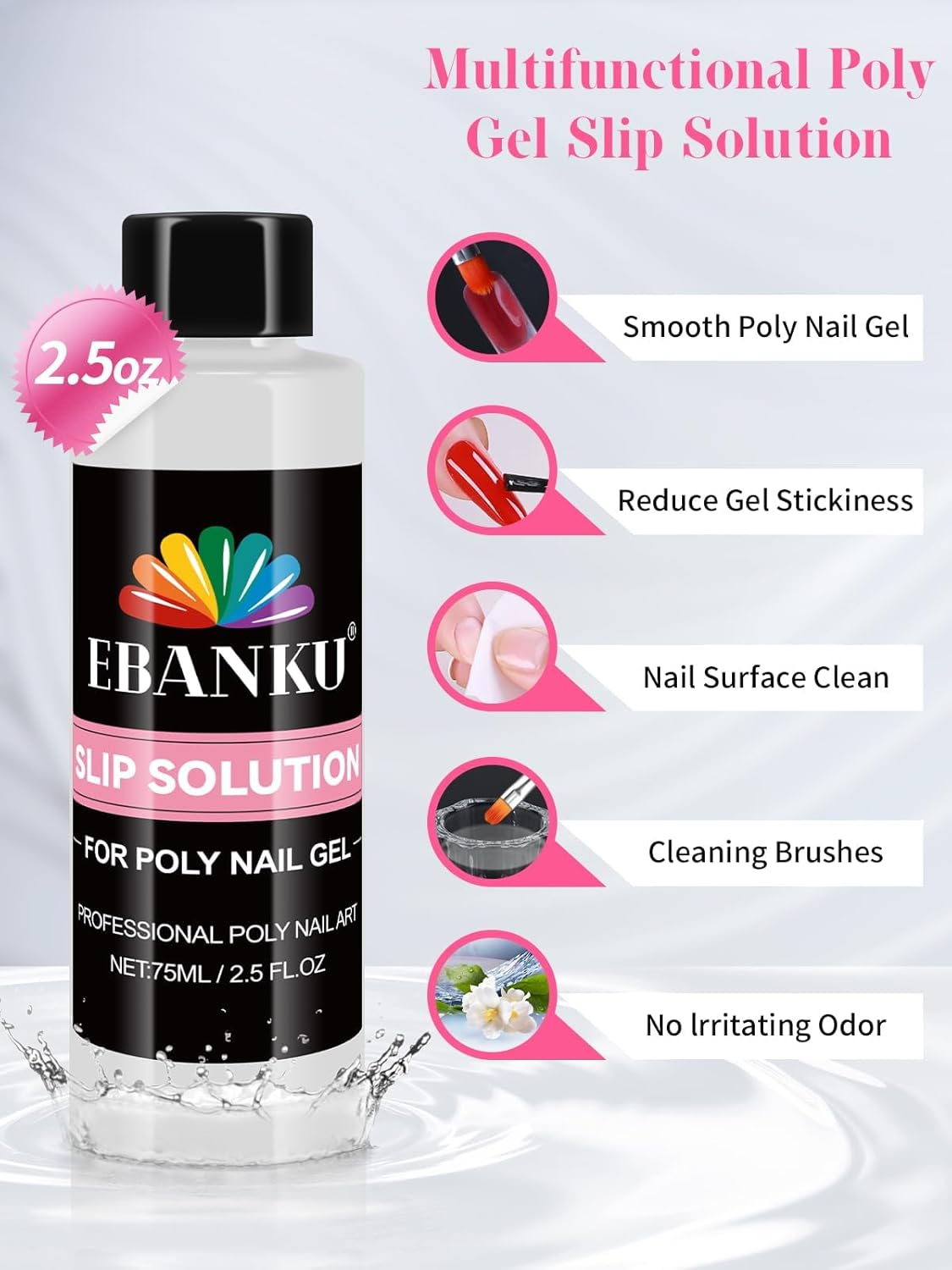 EBANKU 120 PCS Poly Gel Nail Forms for Toes with 75ml Slip Solution, Long Square Dual Forms for Polygel Pedi Nail Extension Poly Gel Toenails Set