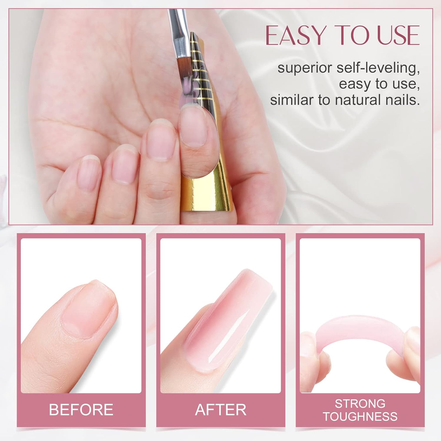 SAVILAND Builder Nail Gel – 3.53oz Light Pink Hard Gel for Nails Large Capacity Nail Strengthen, Nail Extension, Nail Art, U V Nail Gel