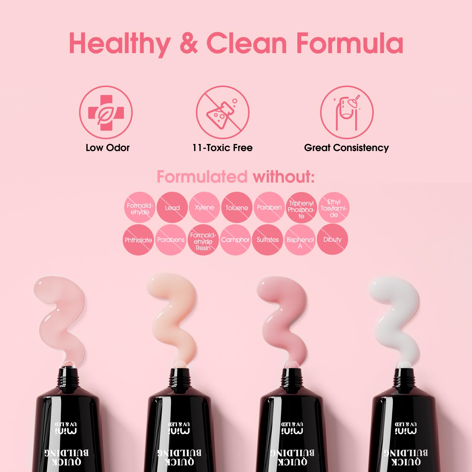 ROSALIND 4 diffr=erent packs . MINI Poly Nail Gel Kit, 8 Colors 0.34oz Each Tube. Starter Kit with Slip Solution and Mini UV Lamp, Clear Nude Purple Gels Extension Set