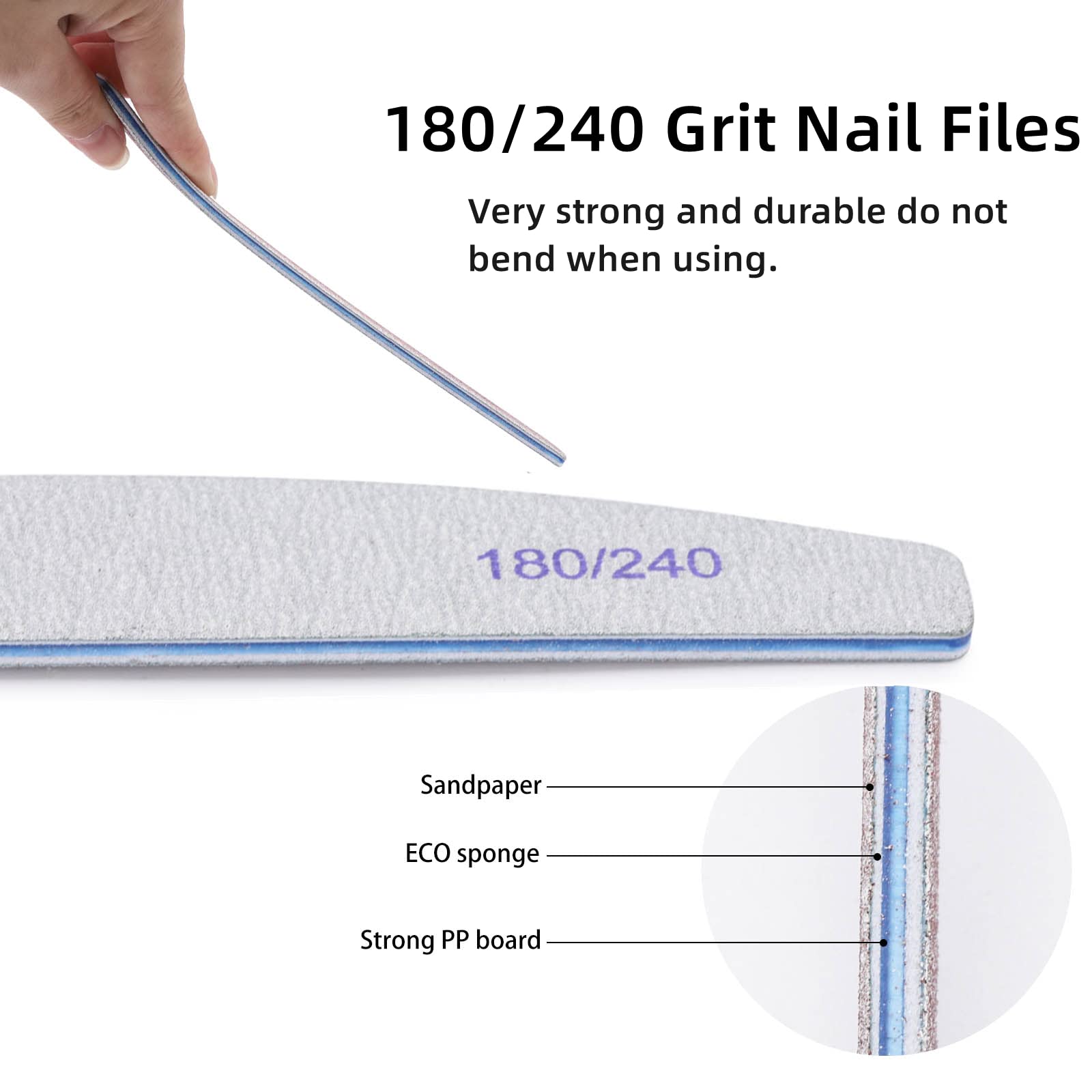 different packs ,  Nail Files ,  Grit Double Sided Emery Boards Coarse and Medium Nail File for Acrylic Nails