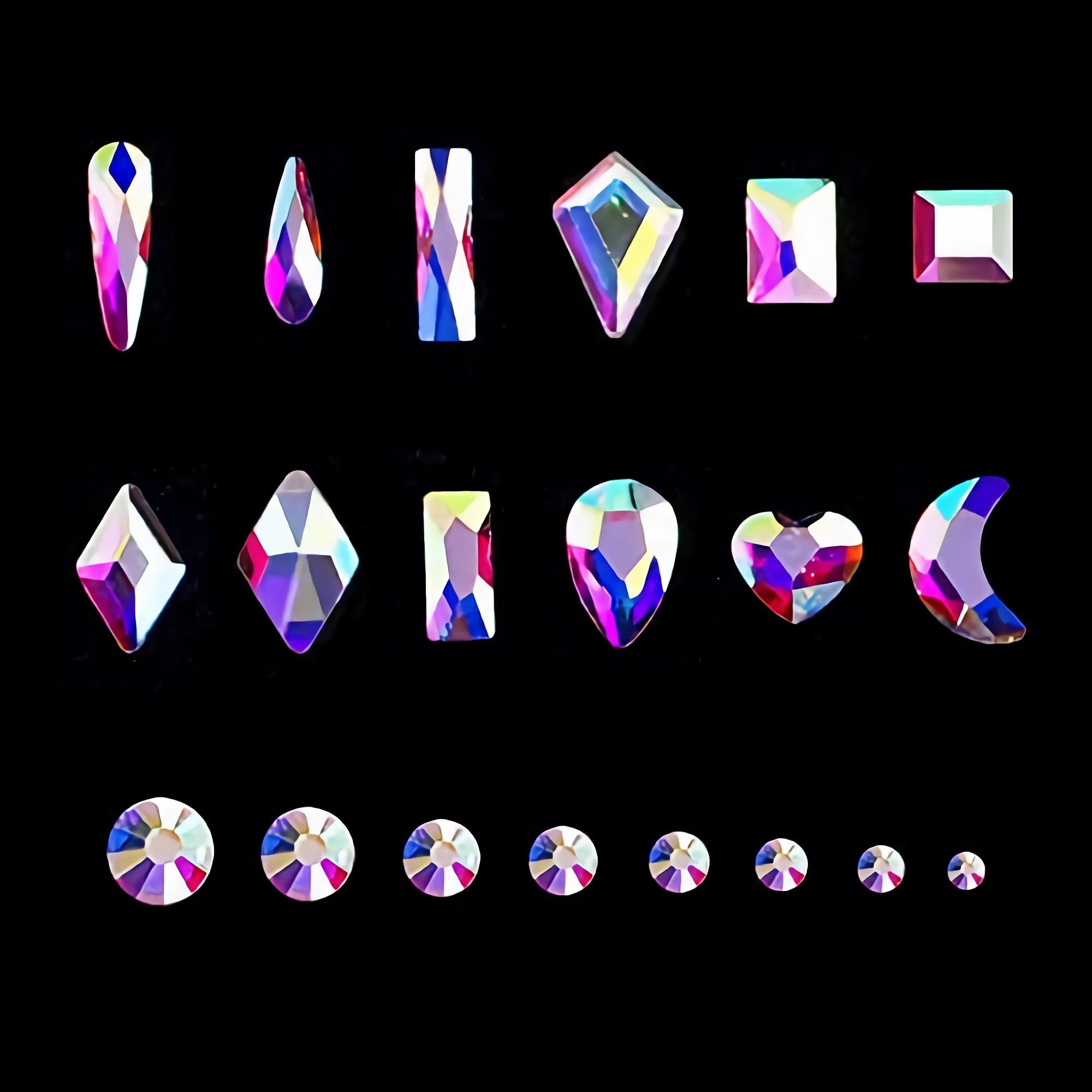 (5 diff packs ) 12 Types of 600  Diamonds + 2500 Flat Rhinestones Mix 20 Styles Flatback Stones Set + Tweezers + Drill Pen