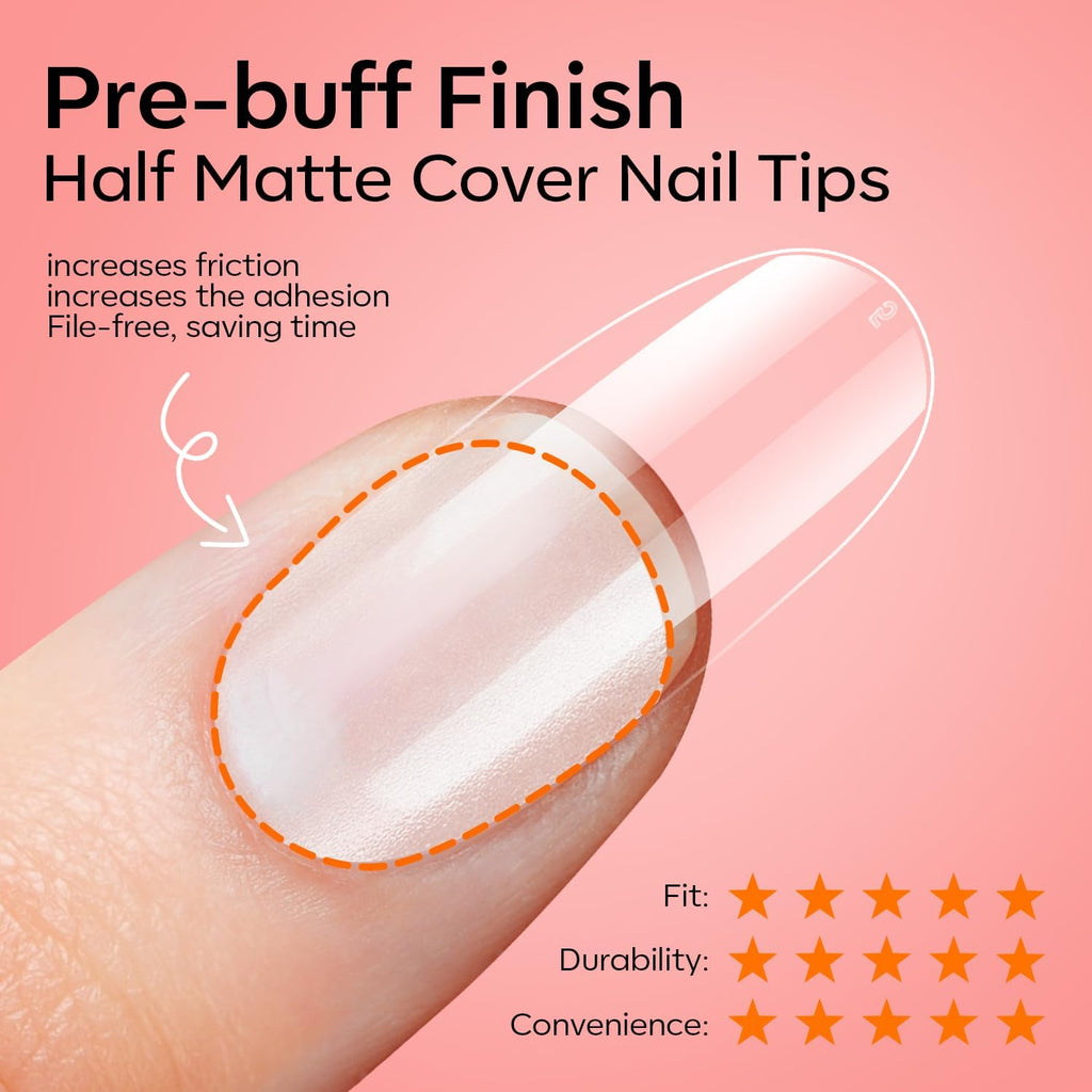 modelones Gel Nail Kit,  Nail Tips Medium Coffin Shape, 9-in-One Nail Glue & Portable U V Nail Lamp, 216Pcs 12Sizes P Nails Tip Nail Extension