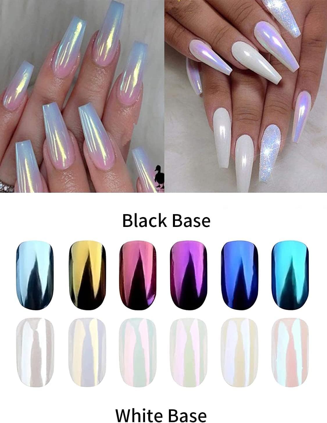 Holographic Chrome Nail Powder . (  4 different packs )