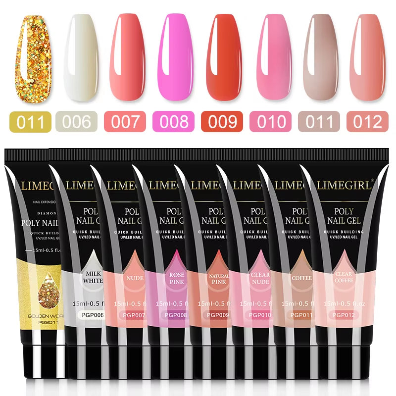 PolyGel  nail Set 6/8PCS Polygel extensions , 12 different bundles