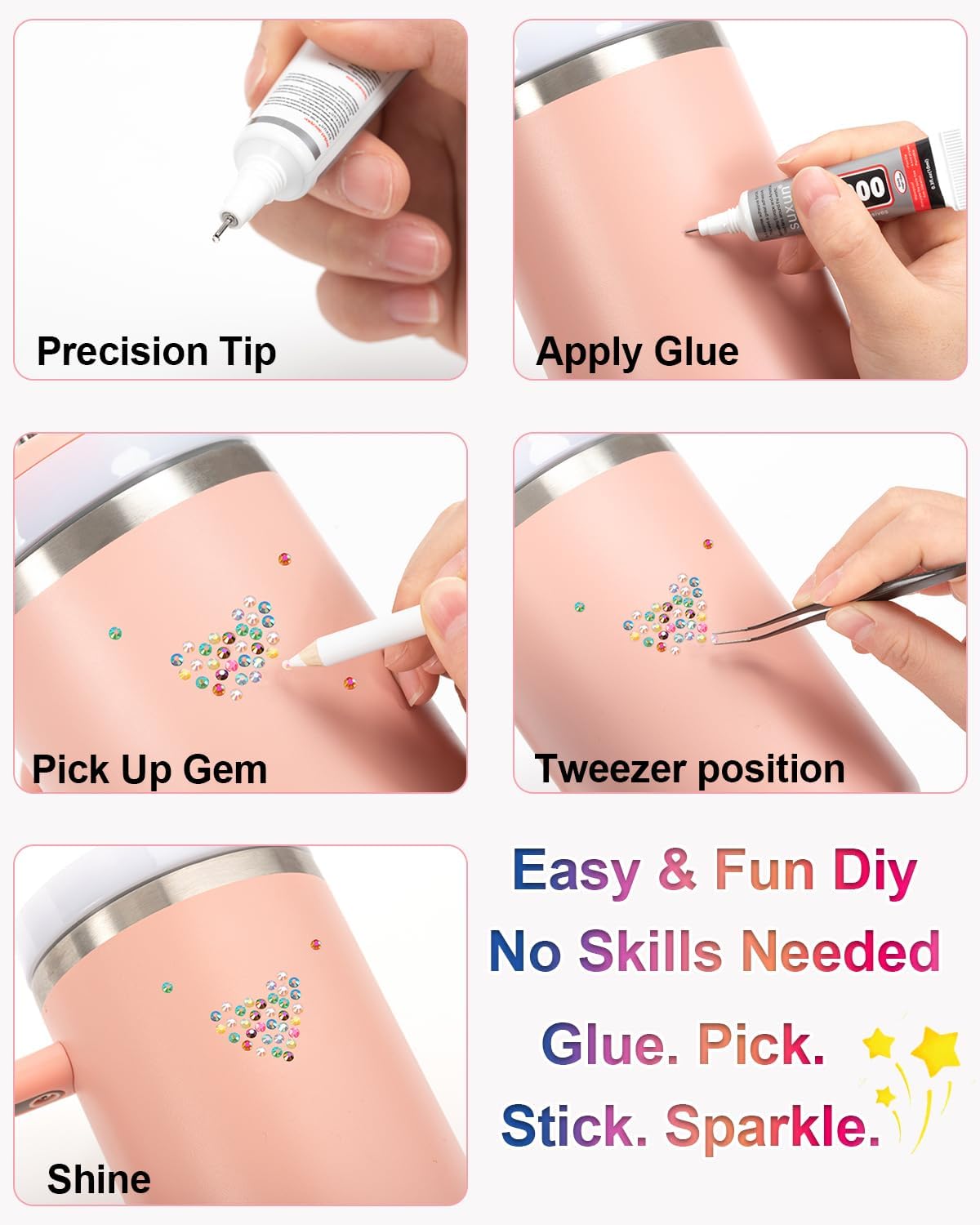 24 Colors Rhinestones, 24000+pcs Bedazzle Kit, 3mm Flatback Gems