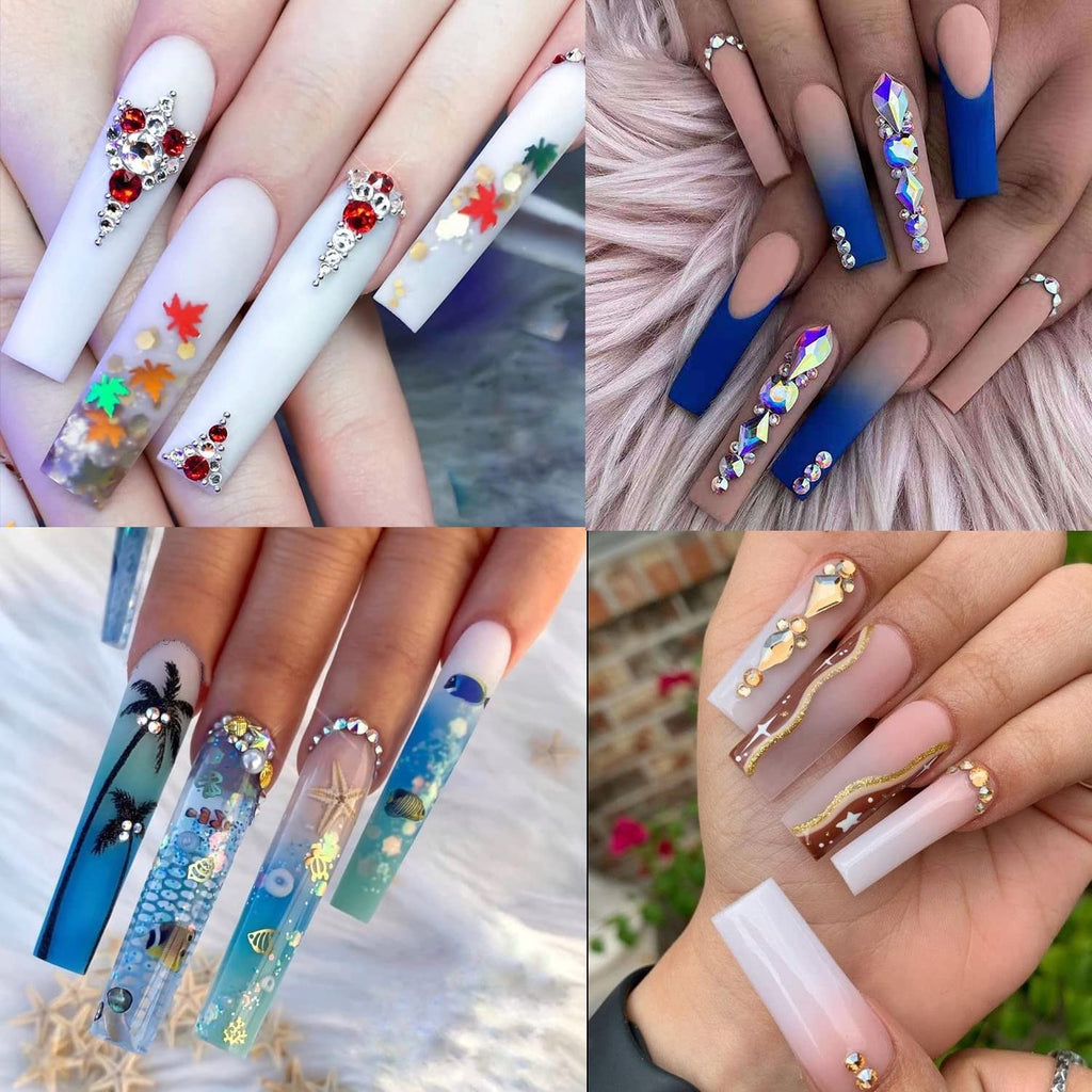 2 different options for glue , plus differnet shapes and sizes for nail tips! choose your pack !