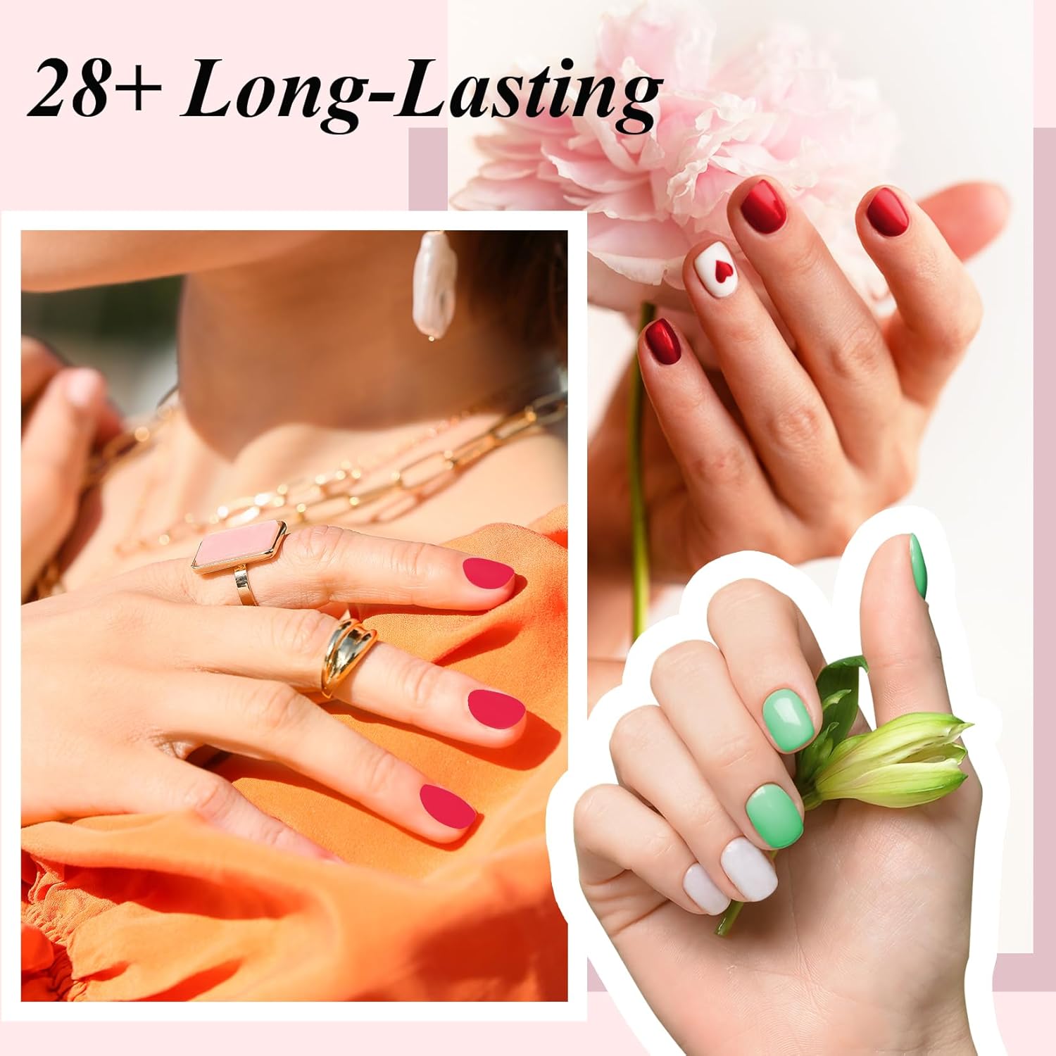 PHOENIXY 56 Pcs 108 Effect Gel Nail Polish with U V Light 48W Base Glitter Top Coat Kit